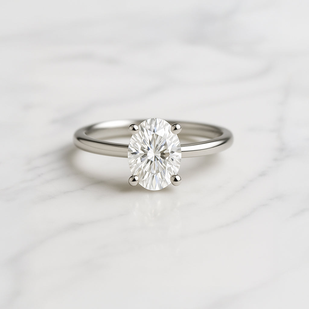 Classic Oval Cut Solitaire - 1ct+ (8mm+, D/E & VVS)