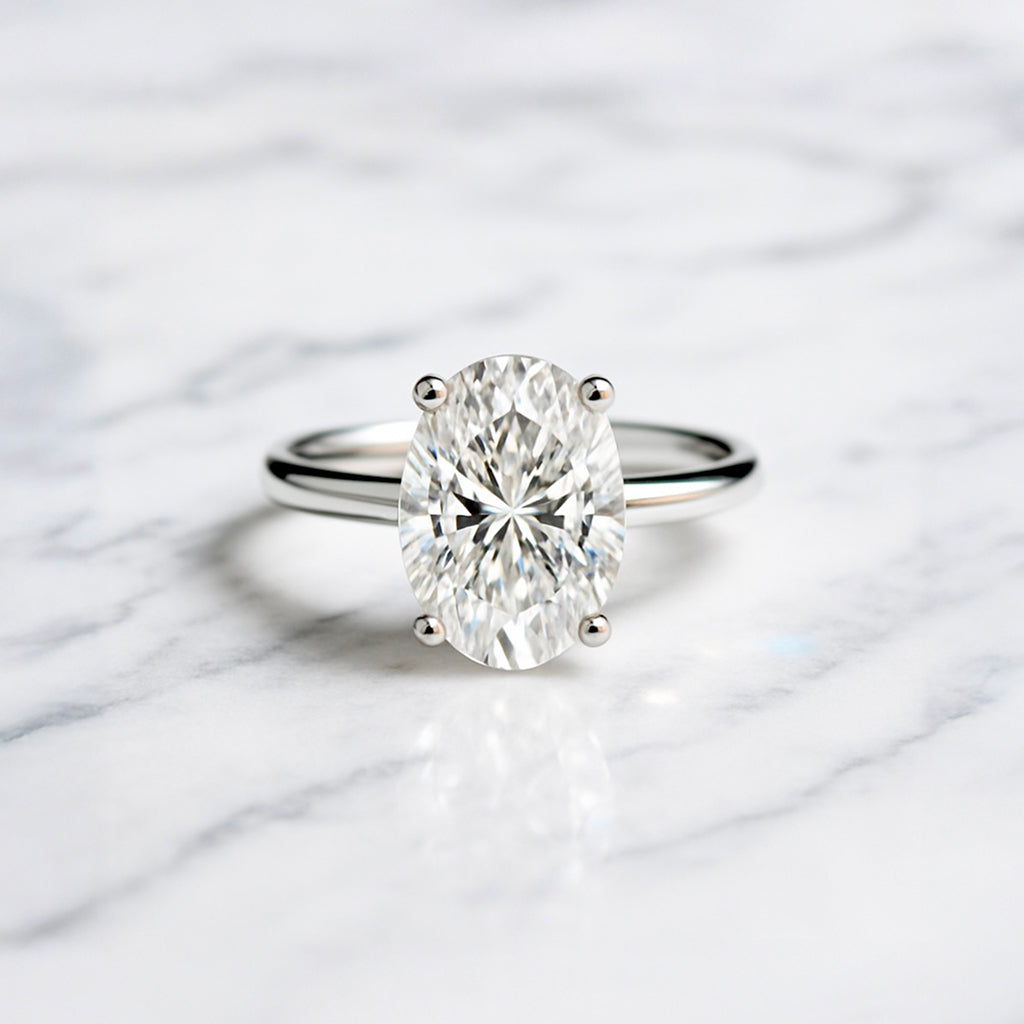 Classic Oval Cut Solitaire - 2.50ct+ (10.5mm+, D/E & VVS)