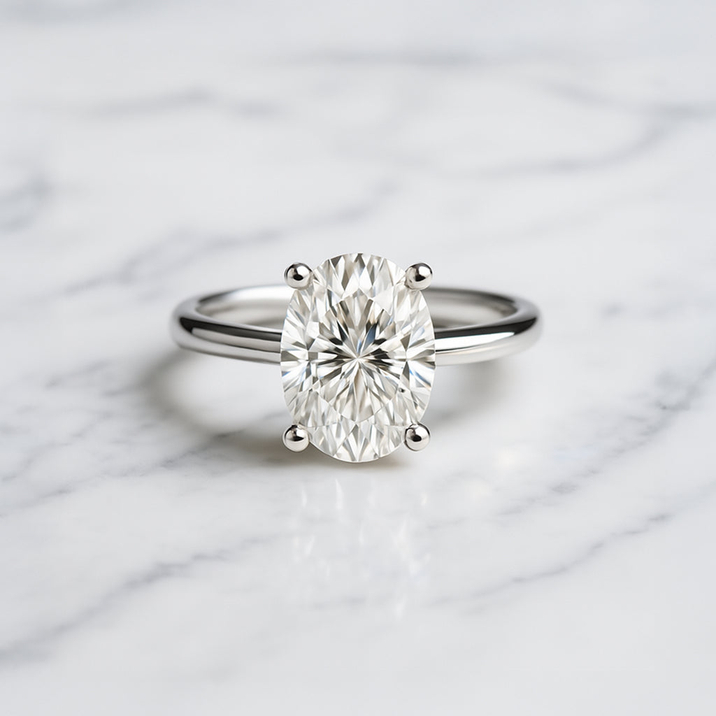 Classic Oval Cut Solitaire - 2ct+ (10mm+, D/E & VVS)