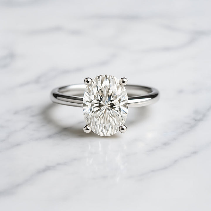 Classic Oval Cut Solitaire - 2ct+ (10mm+, D/E & VVS)