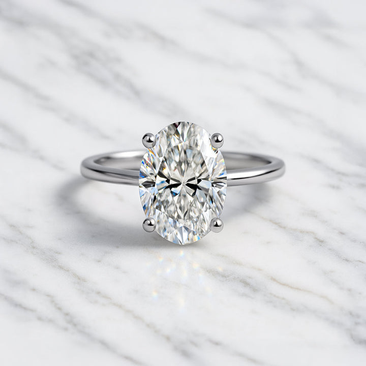 Classic Oval Cut Solitaire - 3ct+ (11.5mm+, D/E & VVS)