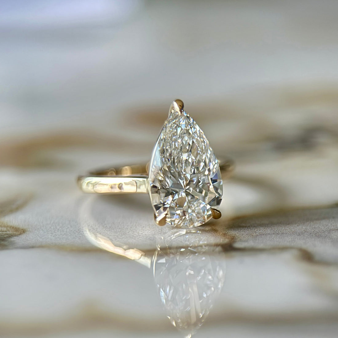 Classic Pear Cut Solitaire - 3ct+ (E/VS1+)