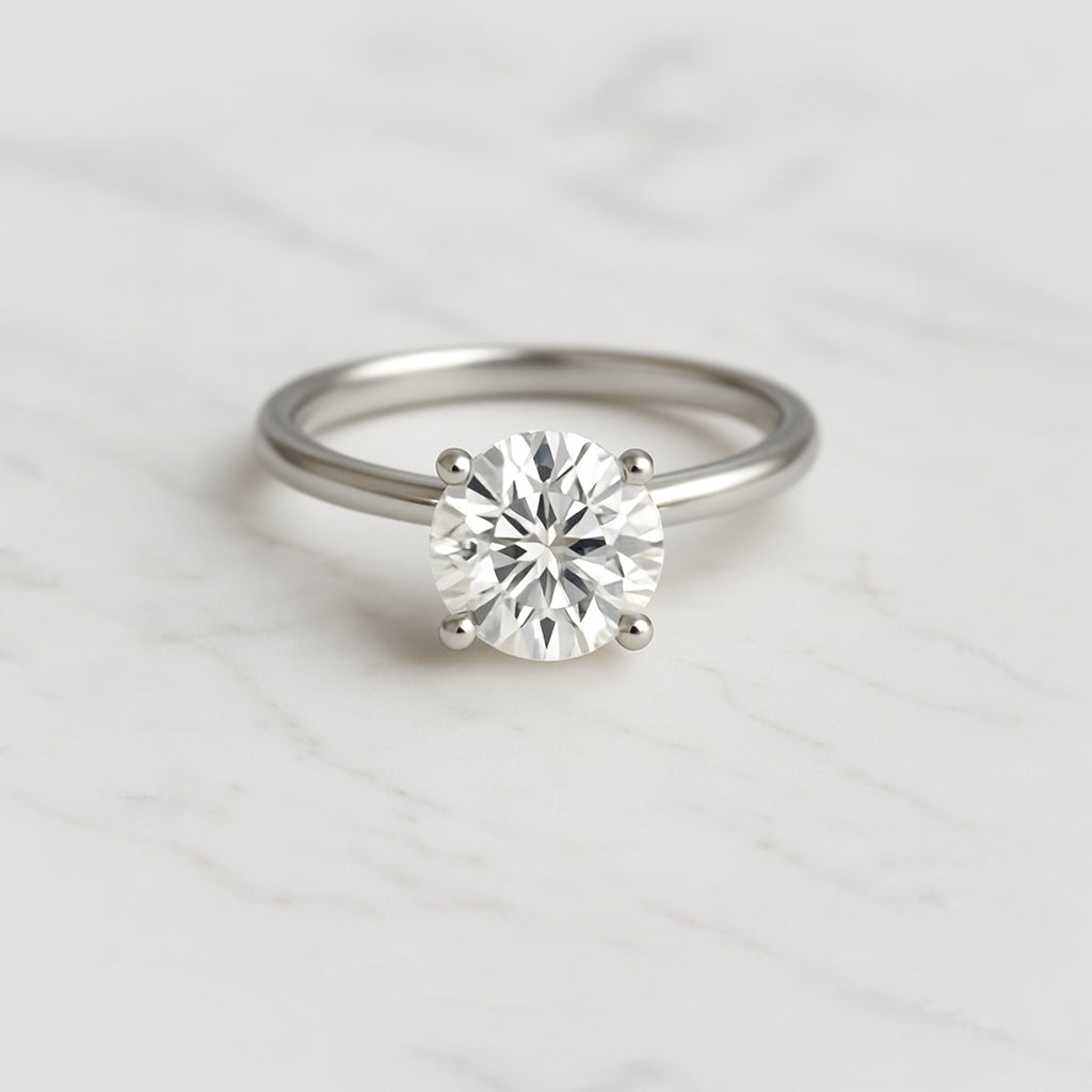 Classic Round Cut Solitaire (4 prong) - 1.50ct+ (7.3mm+, D/E & VVS)