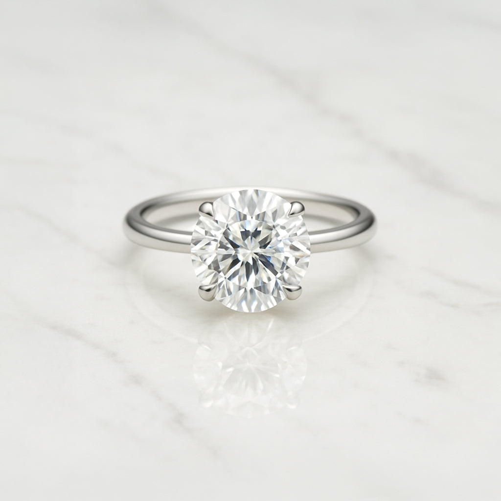 Classic Round Cut Solitaire (4 prong) - 2ct+ (8.2mm+, D/E & VVS)