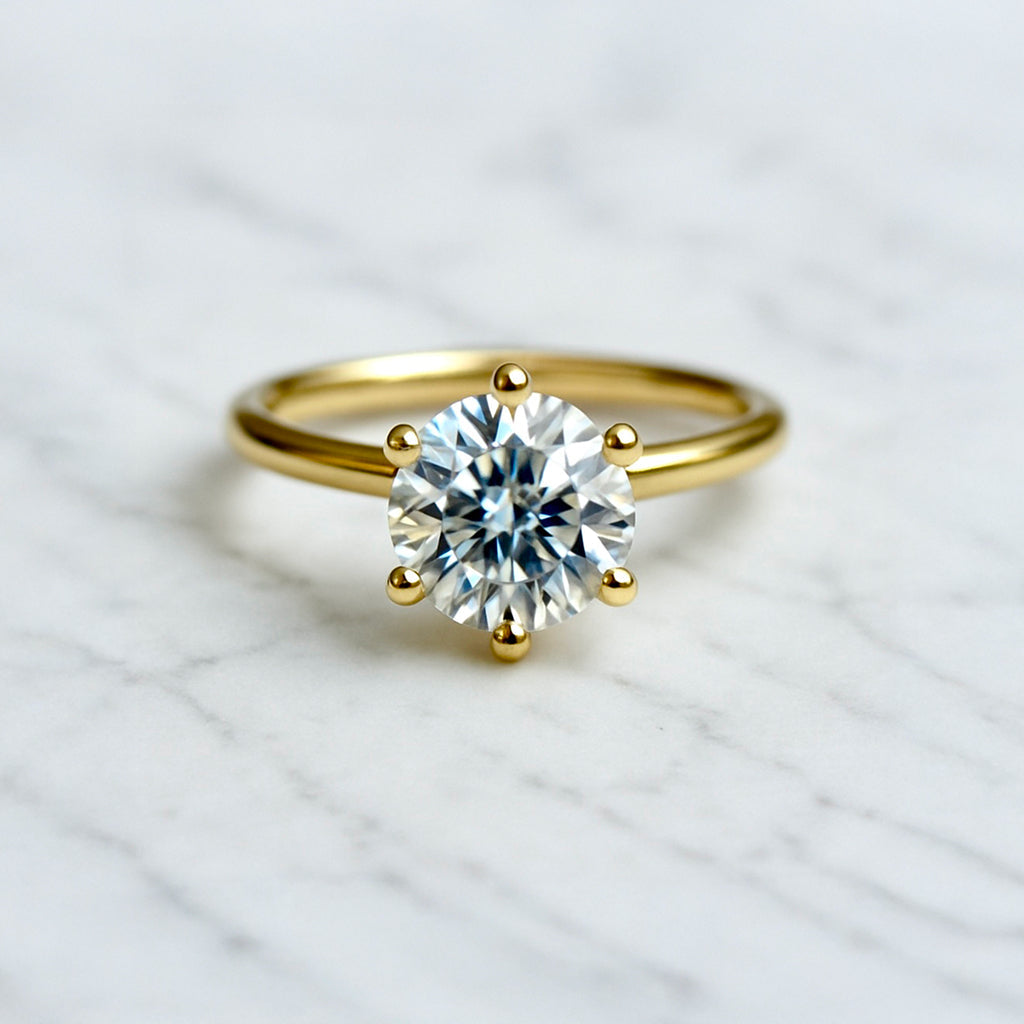 Classic Round Cut Solitaire (6 prong) - 2ct+ (8.2mm+, D/E & VVS)