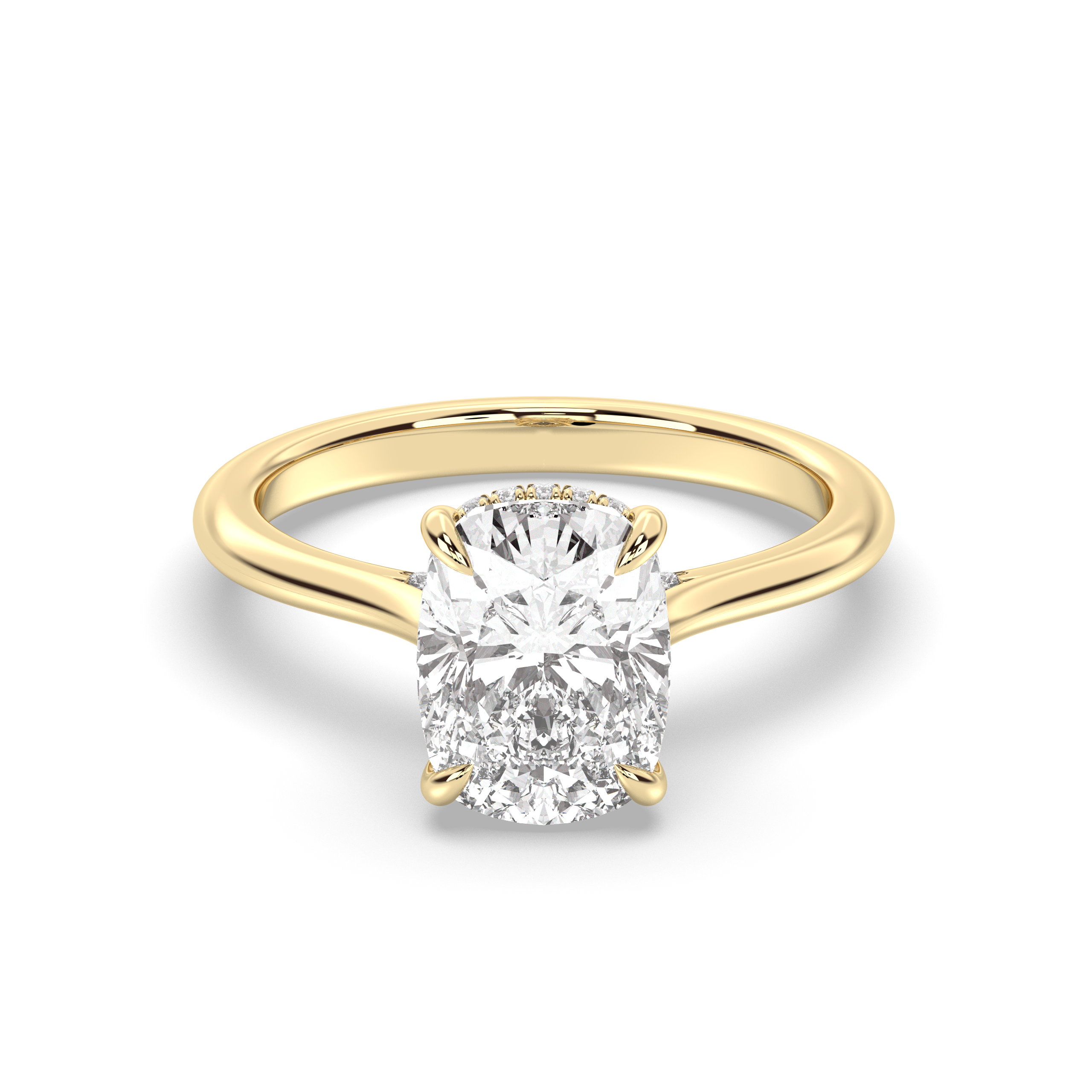 Budapest Cushion Solitaire, Elongated Cushion Cut