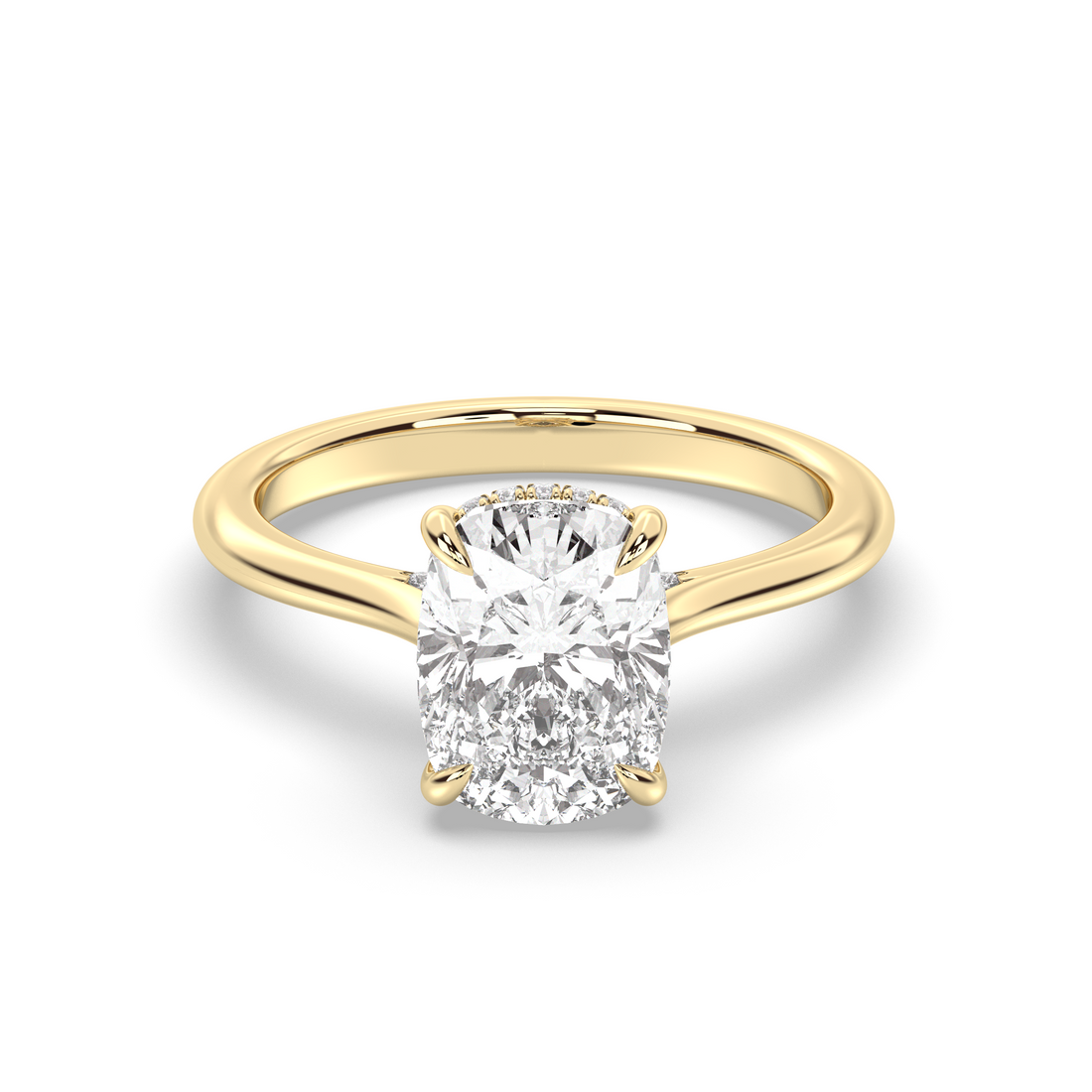 Budapest Cushion Solitaire, Elongated Cushion Cut