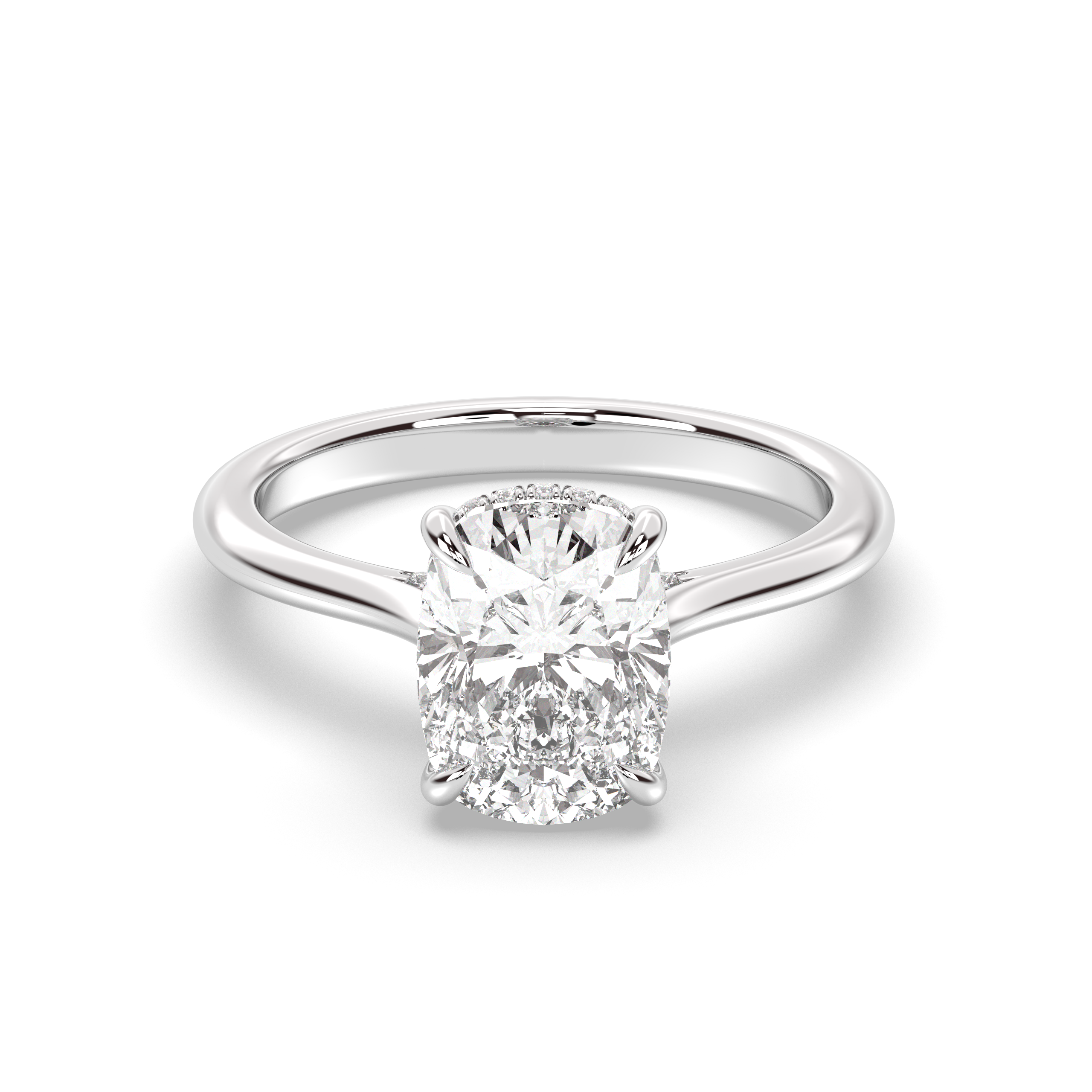 Budapest Cushion Solitaire, Elongated Cushion Cut