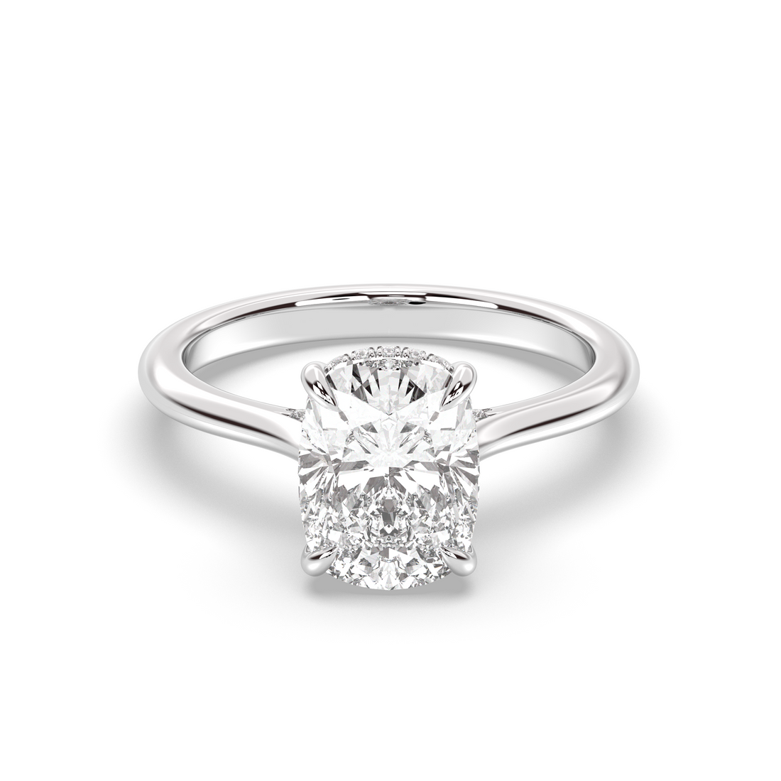 Budapest Cushion Solitaire, Elongated Cushion Cut