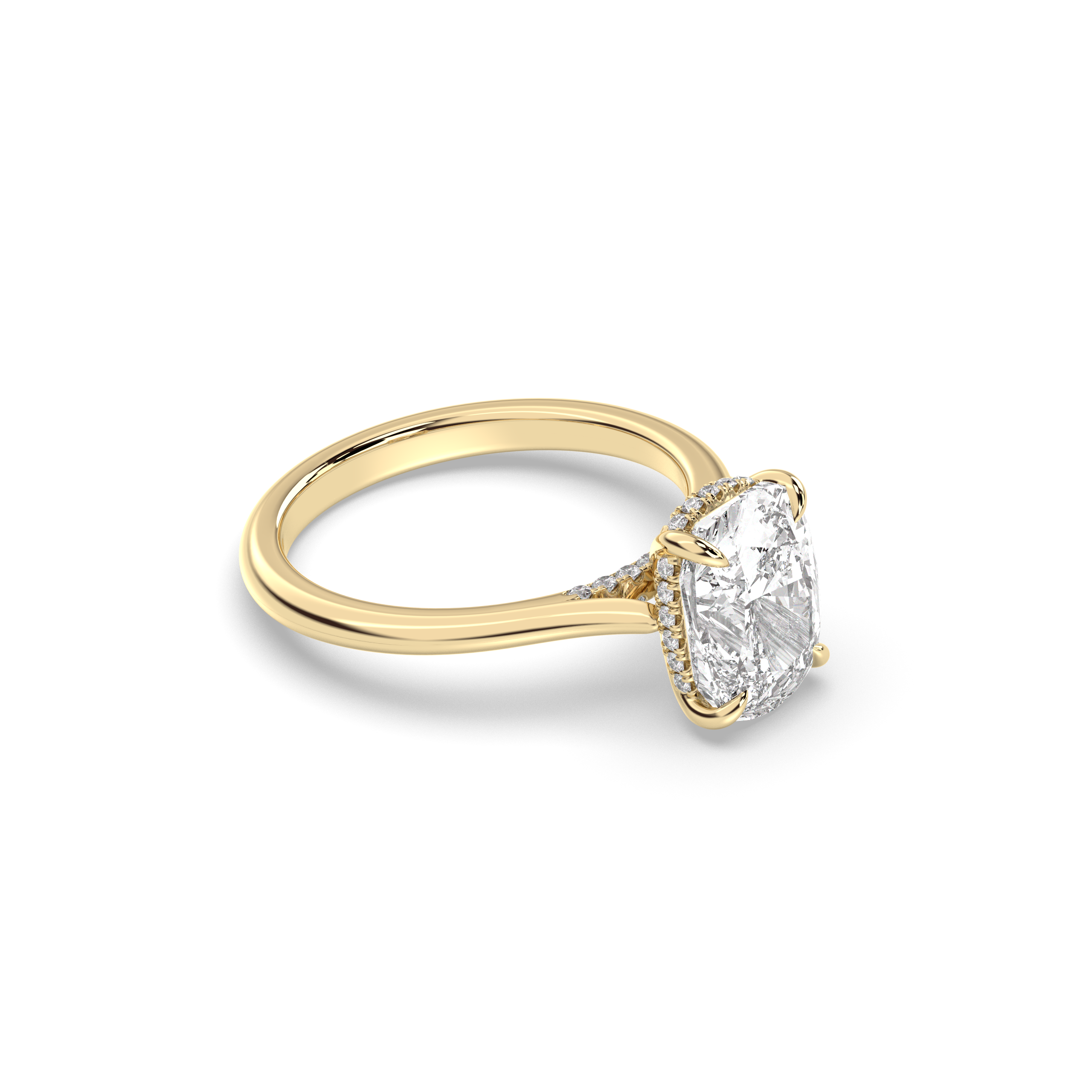 Budapest Cushion Solitaire, Elongated Cushion Cut