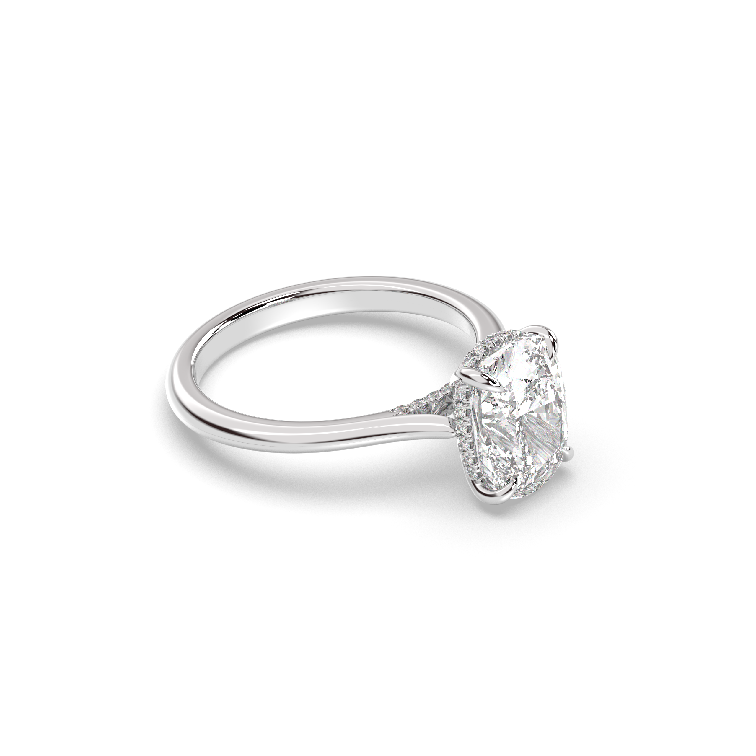 Budapest Cushion Solitaire, Elongated Cushion Cut