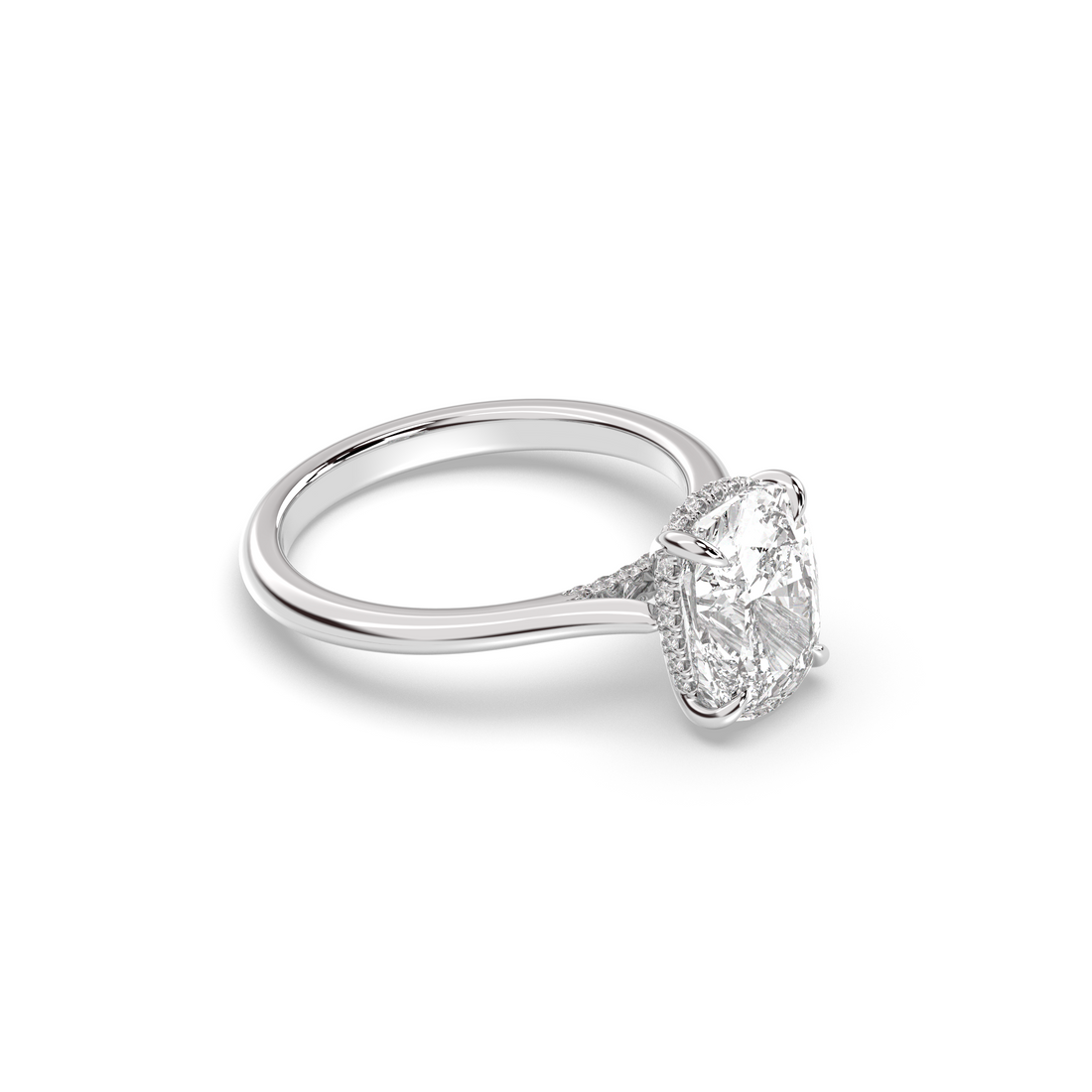 Budapest Cushion Solitaire, Elongated Cushion Cut