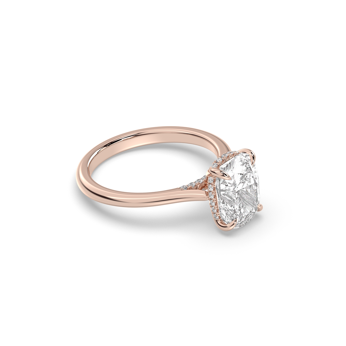 Budapest Cushion Solitaire, Elongated Cushion Cut