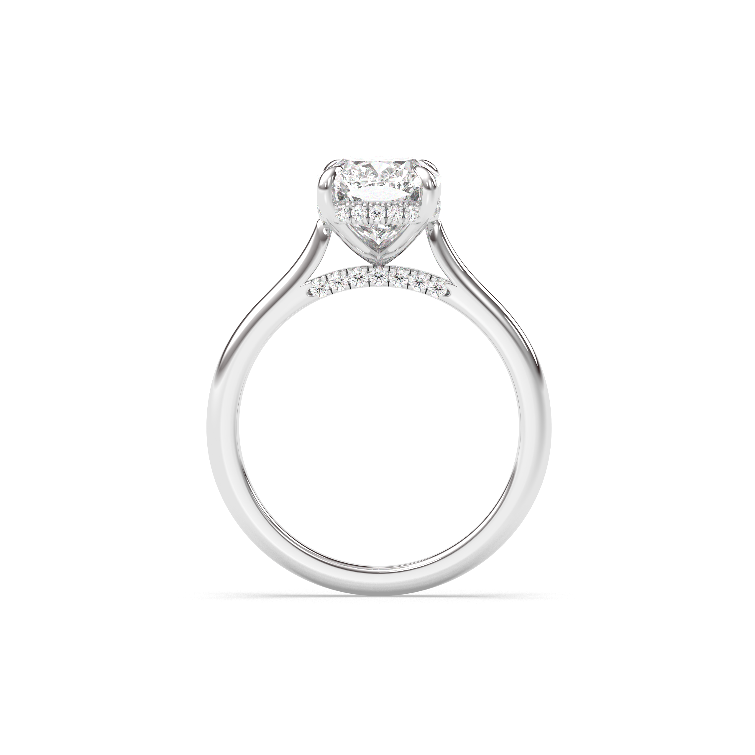 Budapest Cushion Solitaire, Elongated Cushion Cut