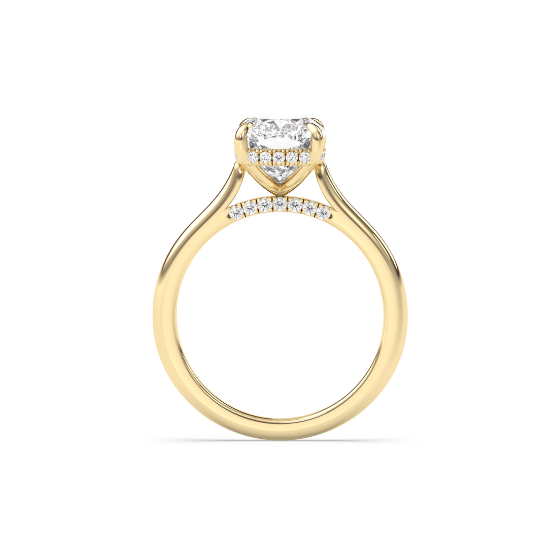 Budapest Cushion Solitaire, Elongated Cushion Cut