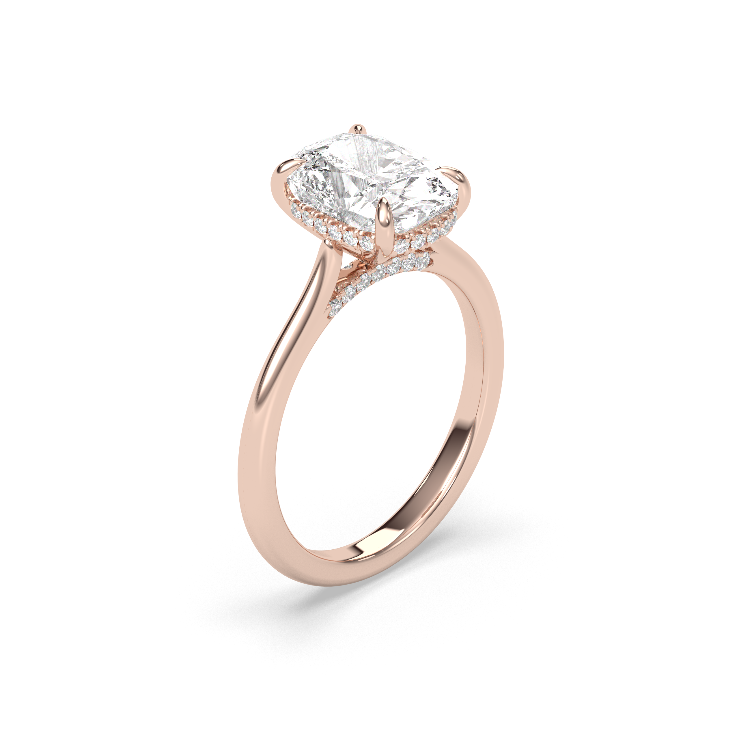 Budapest Cushion Solitaire, Elongated Cushion Cut