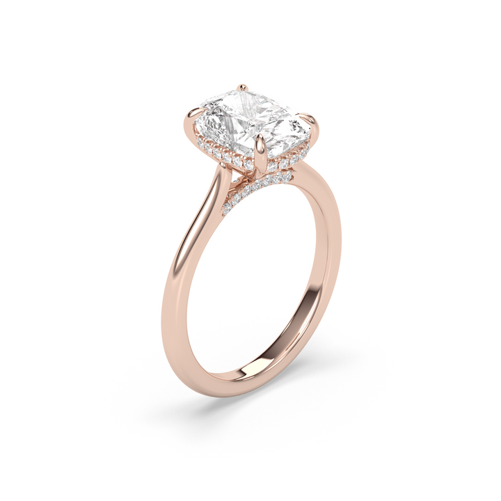 Budapest Cushion Solitaire, Elongated Cushion Cut