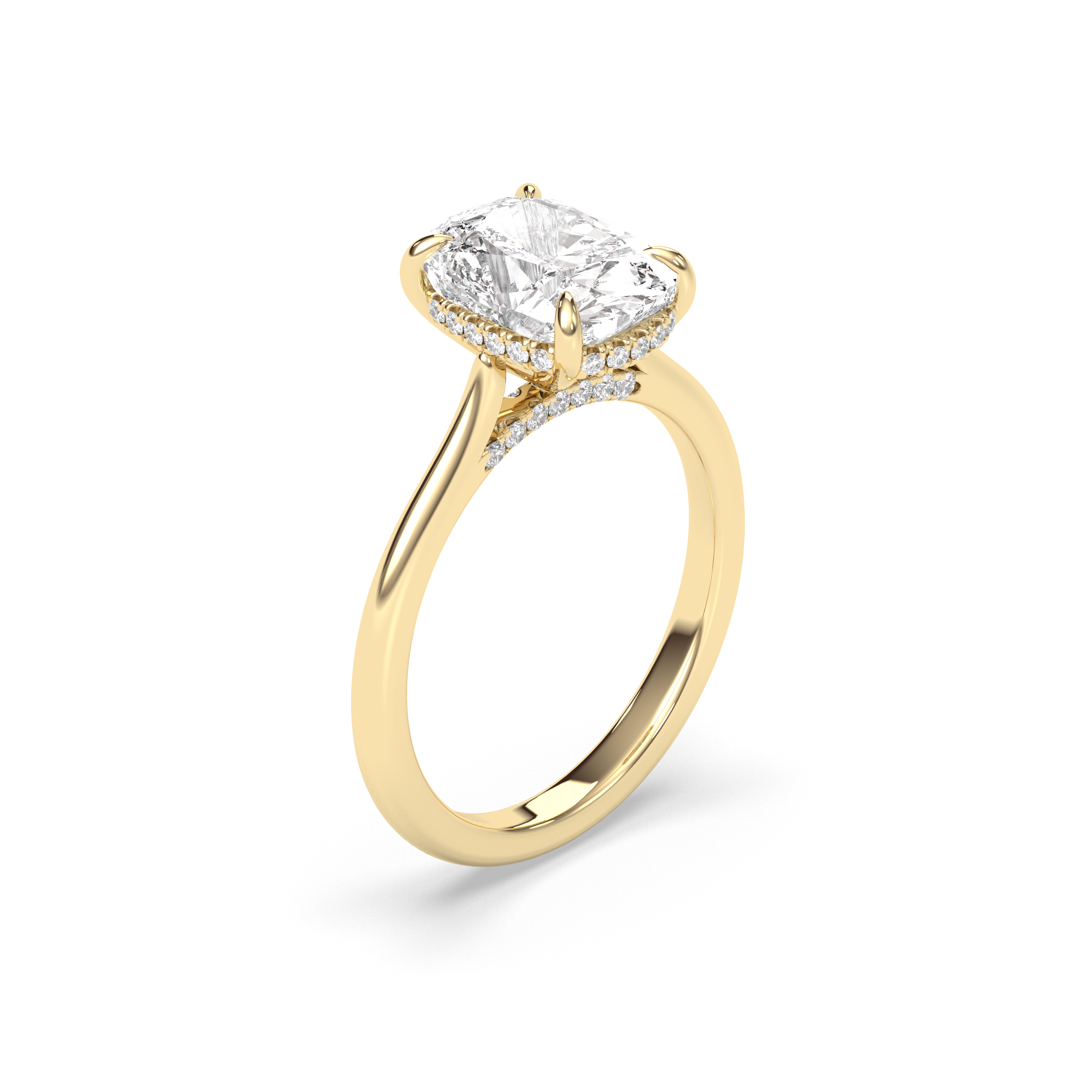 Budapest Cushion Solitaire, Elongated Cushion Cut