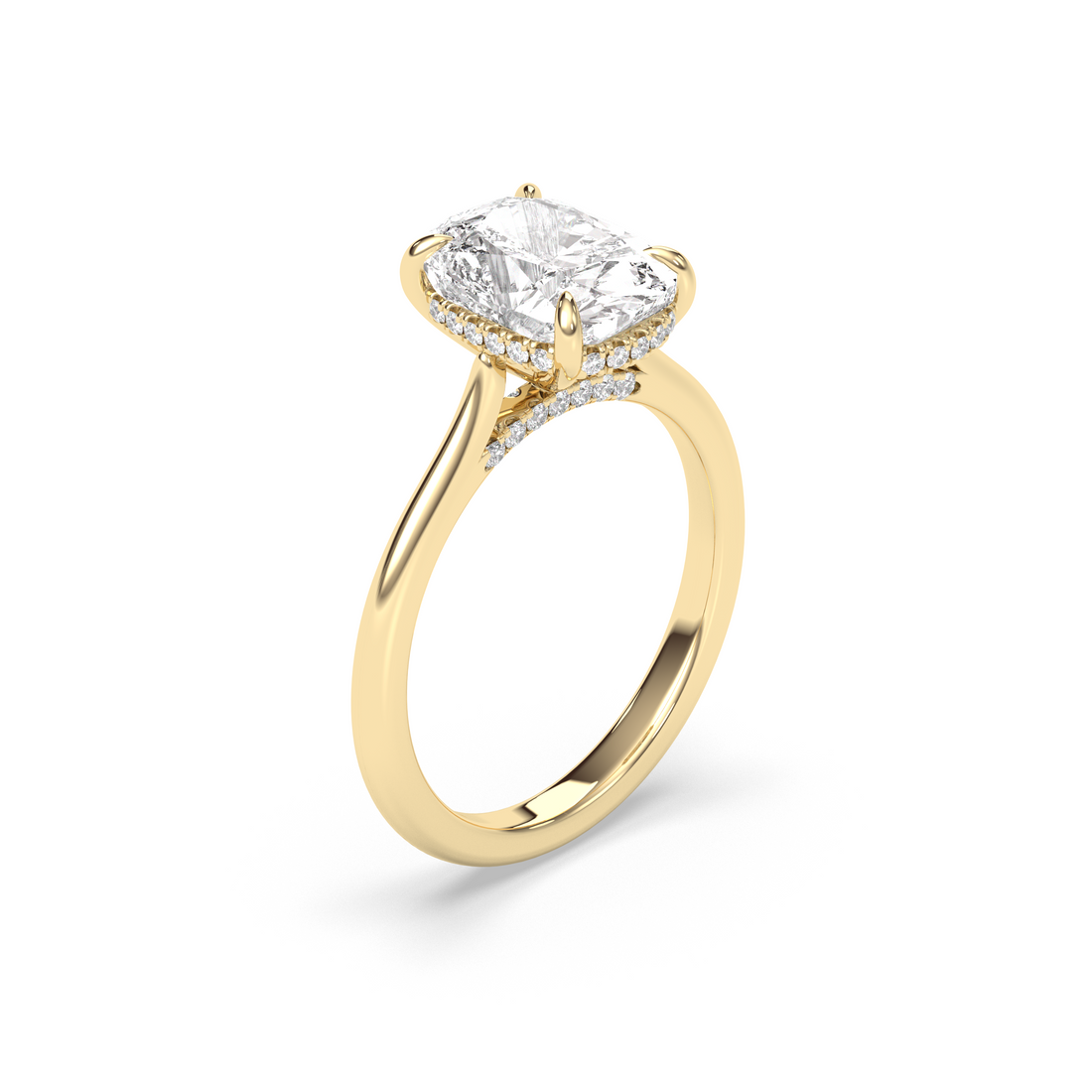 Budapest Cushion Solitaire, Elongated Cushion Cut