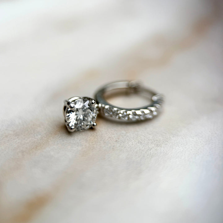Diamond Drop Hoops - 1.20ct+ (E/VS1+)