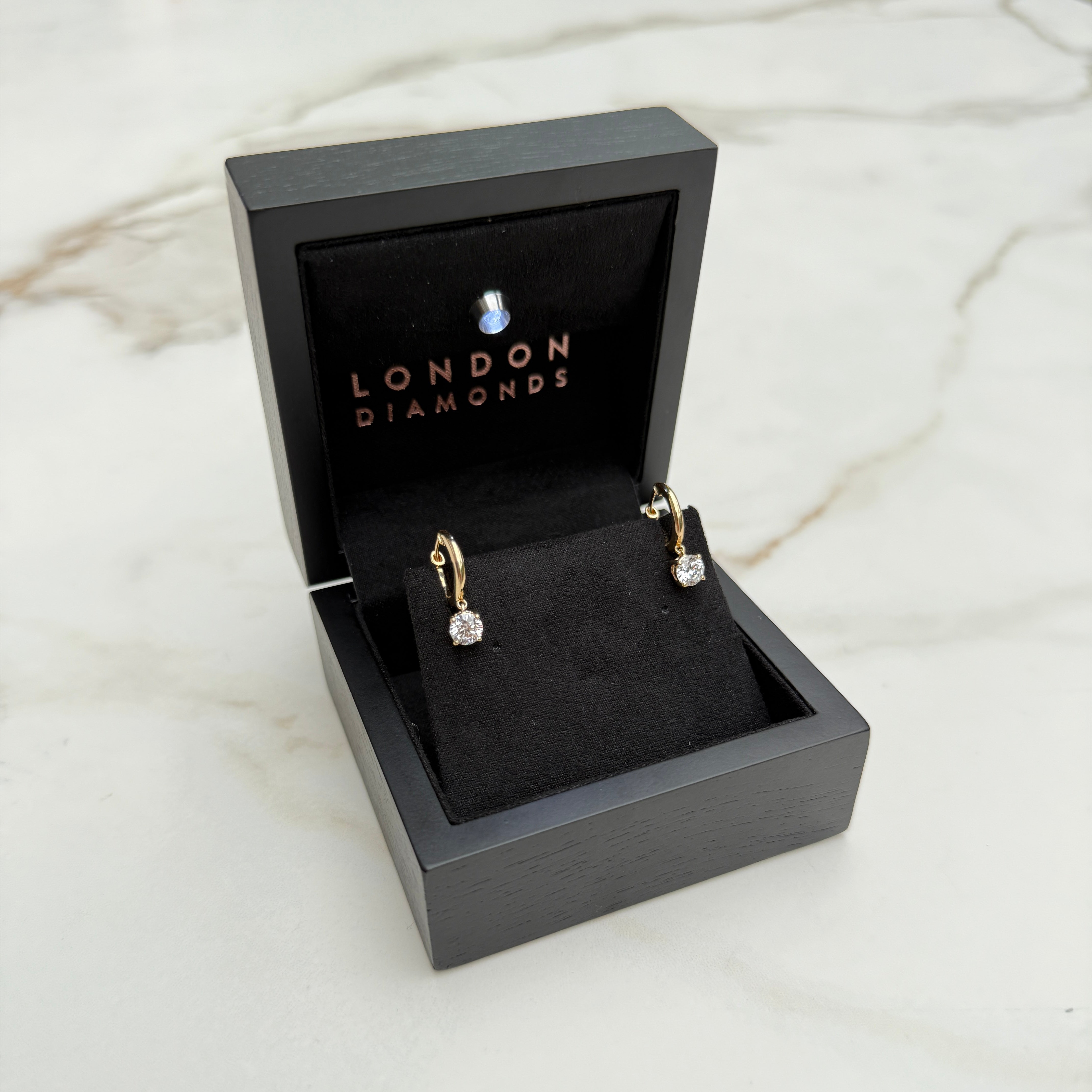 Diamond Drop Plain Hoops - 1ct+ (E/VS1+)