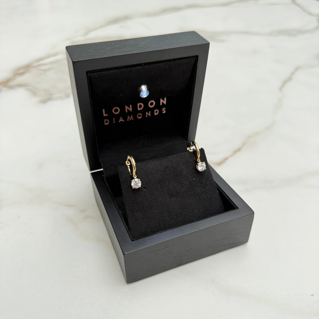 Diamond Drop Plain Hoops - 1ct+ (E/VS1+)