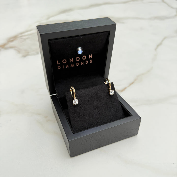 Diamond Drop Plain Hoops - 1ct+ (E/VS1+)