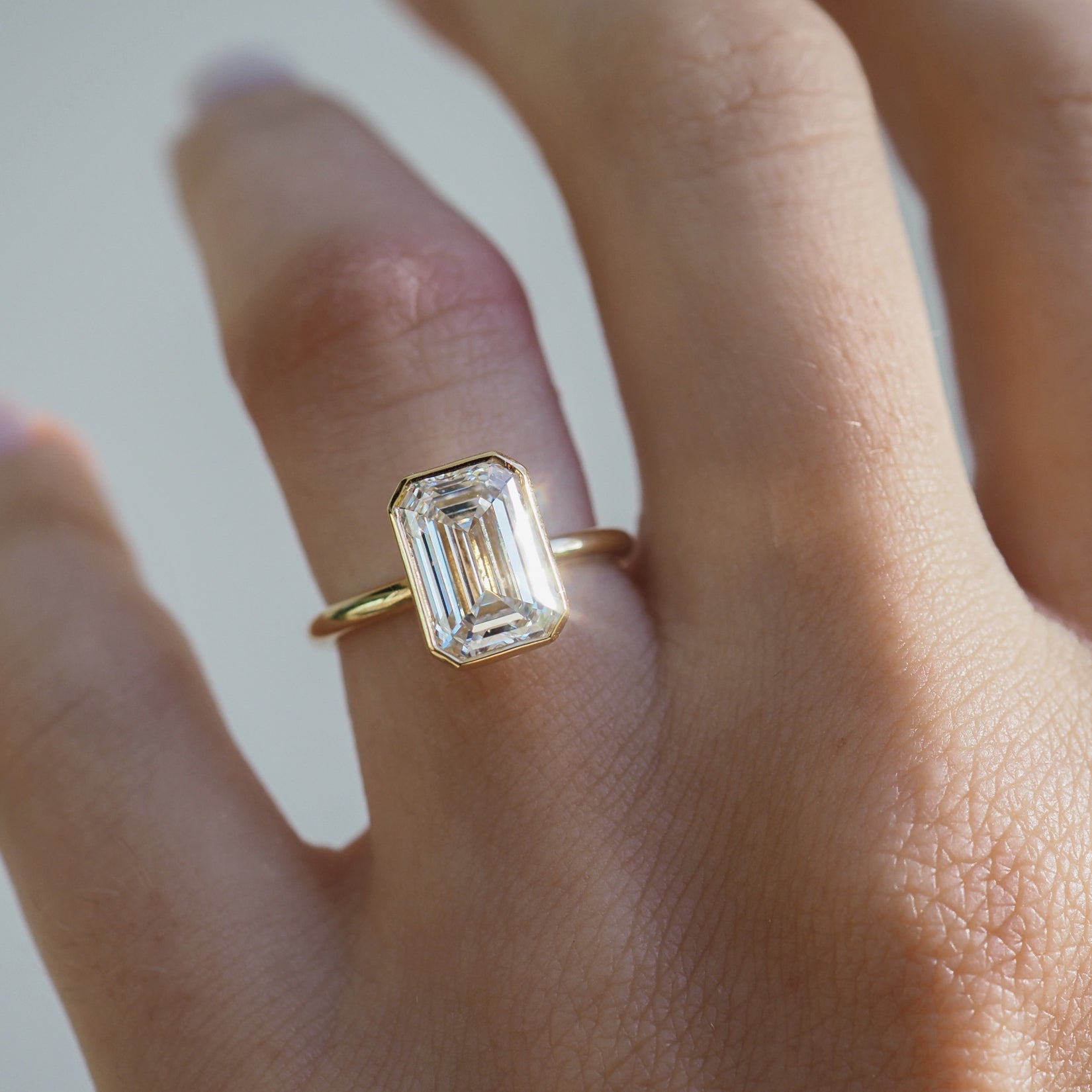 Eira | 3ct Emerald Solitaire Lab-Grown Diamond Engagement Ring