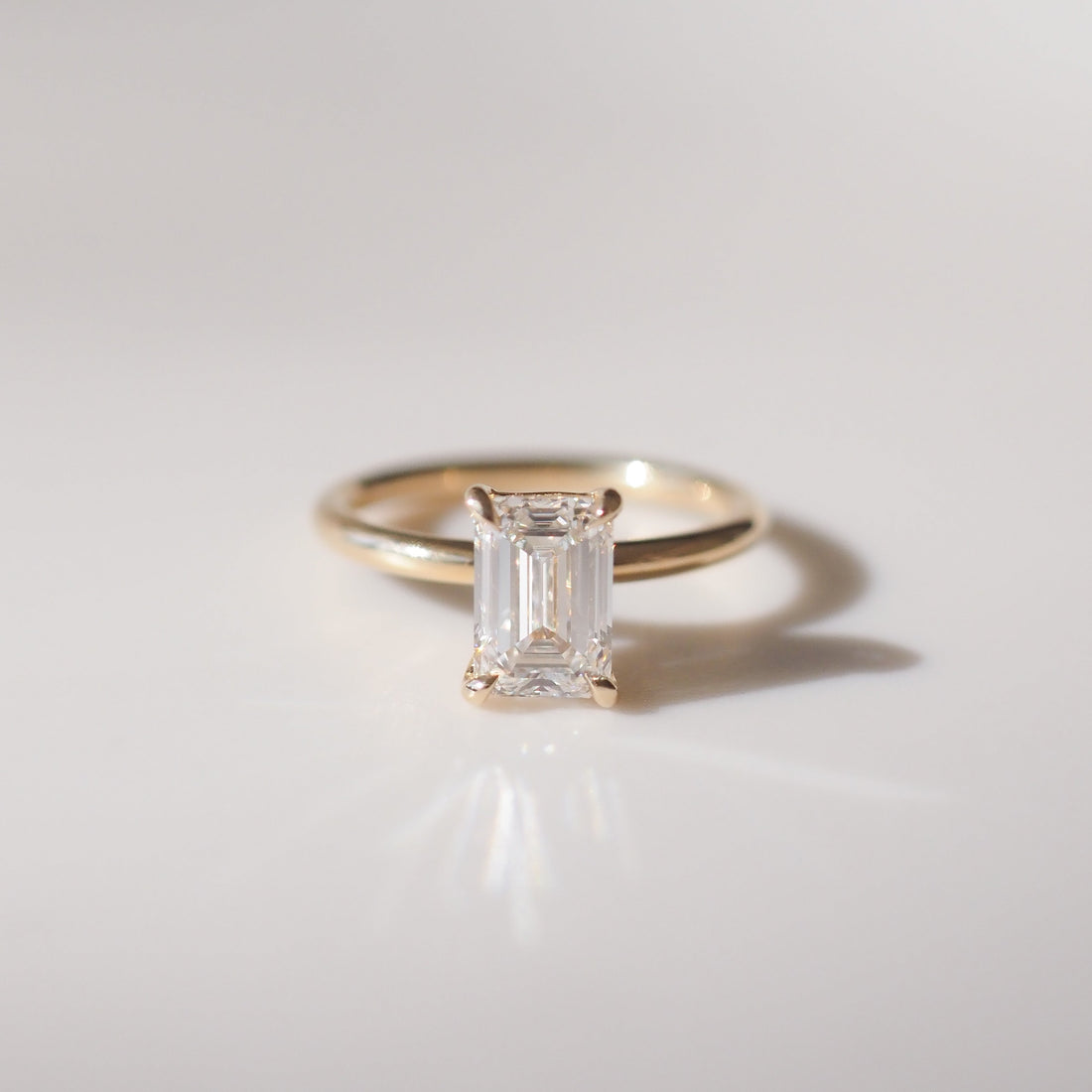 Eva | 1.5ct Emerald Solitaire Lab-Grown Diamond Engagement Ring