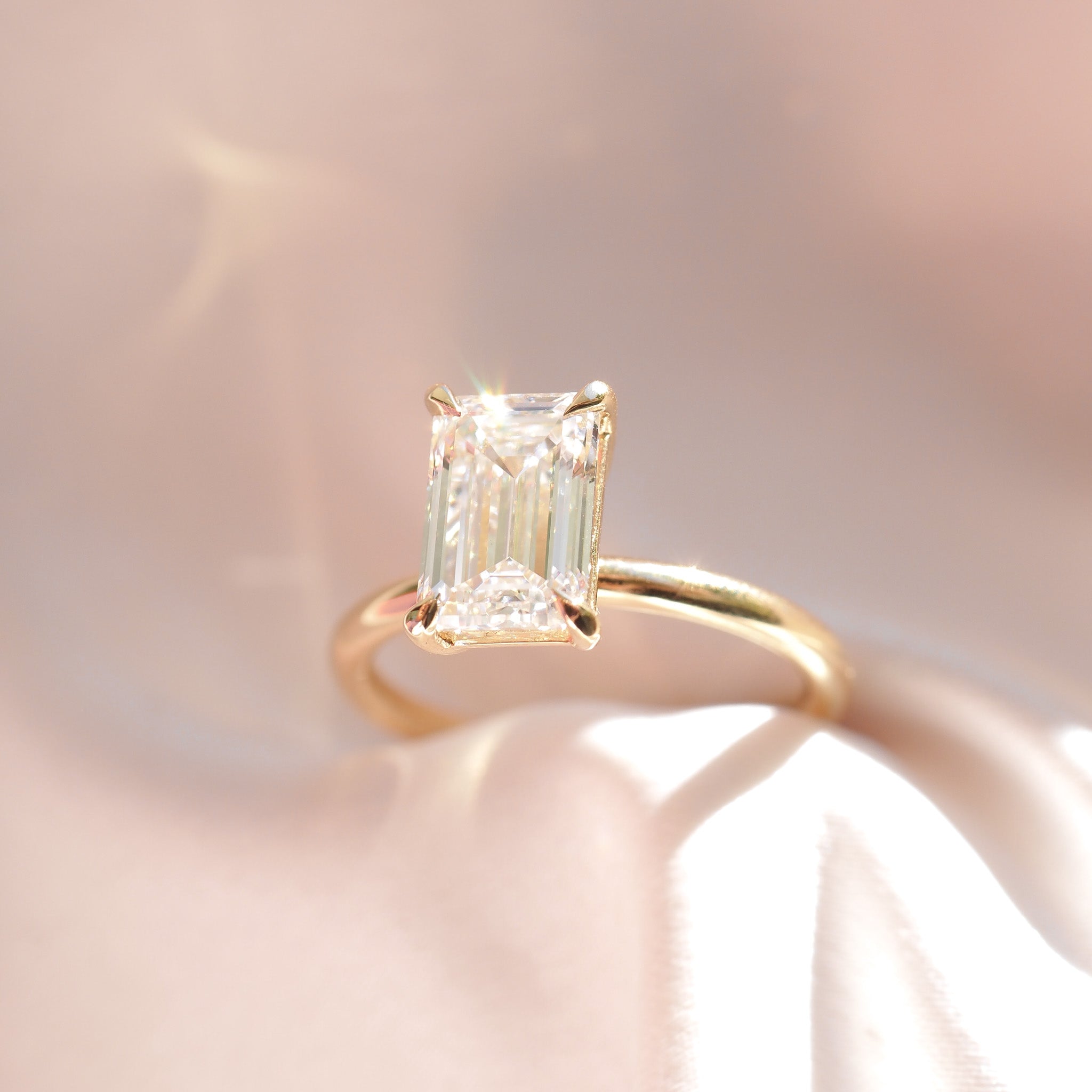 Eva | 2ct Emerald Solitaire Lab-Grown Diamond Engagement Ring