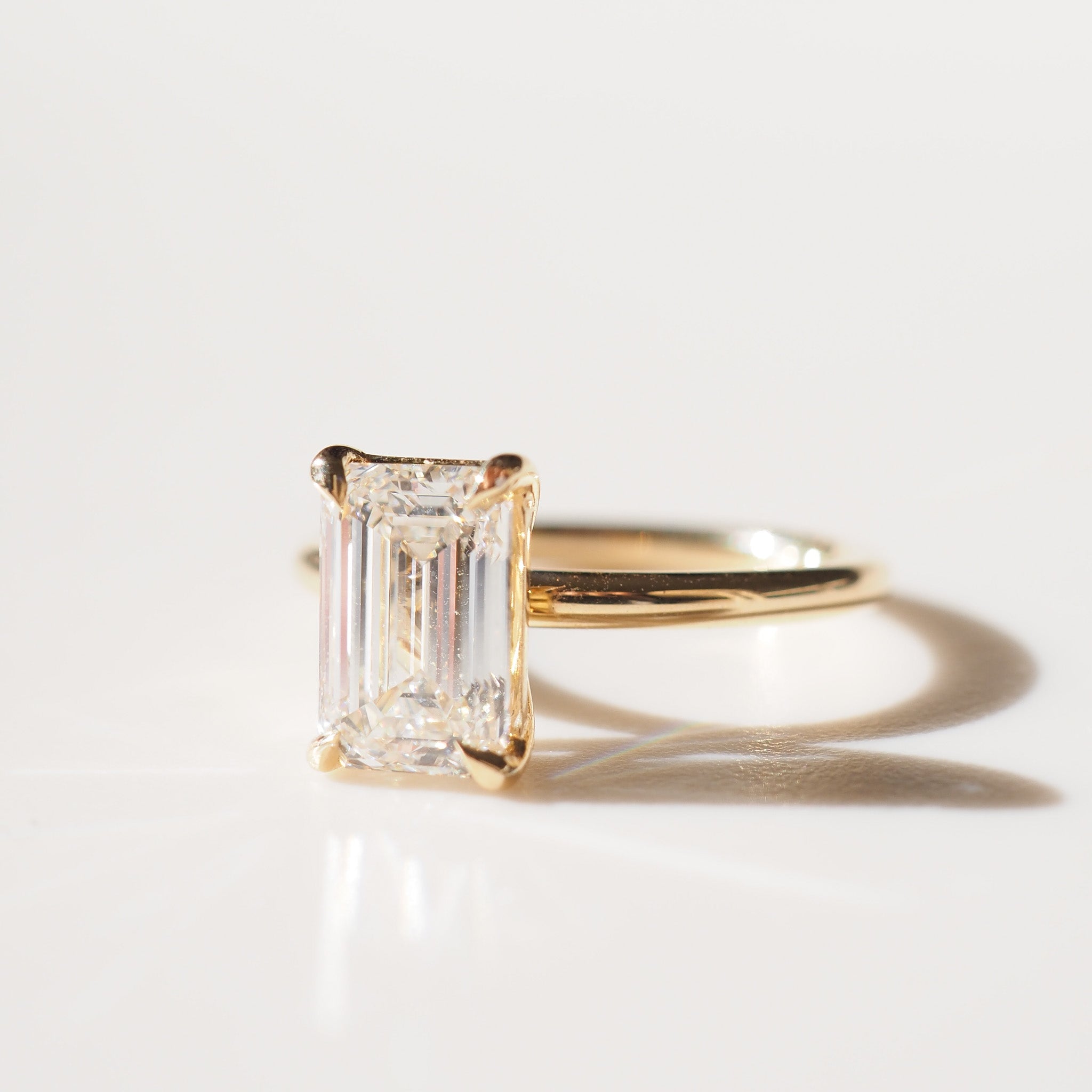 Eva | 2ct Emerald Solitaire Lab-Grown Diamond Engagement Ring