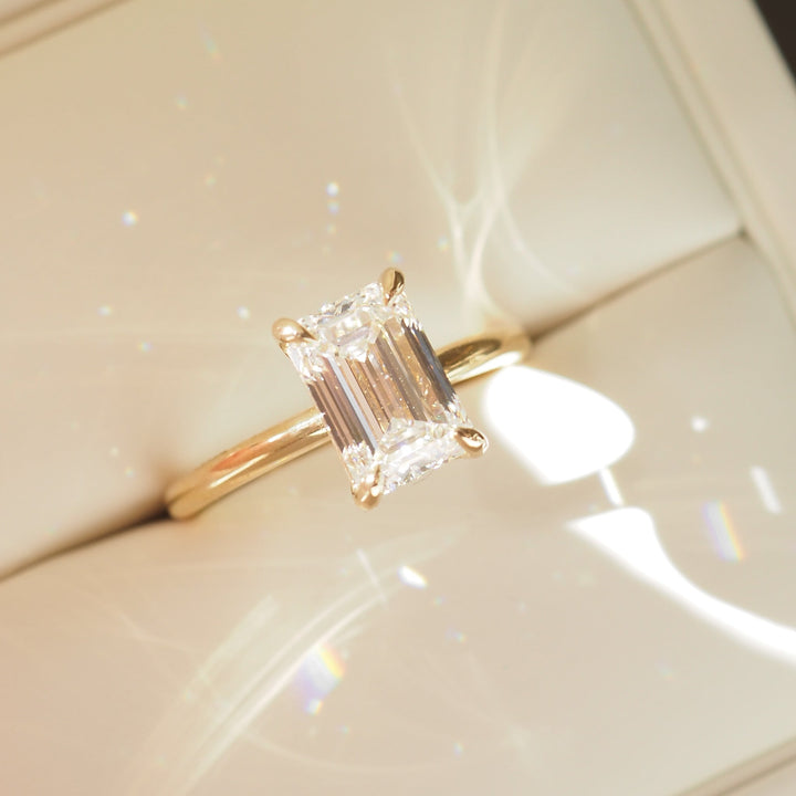 Eva | 2.1ct Emerald Solitaire Lab-Grown Diamond Engagement Ring