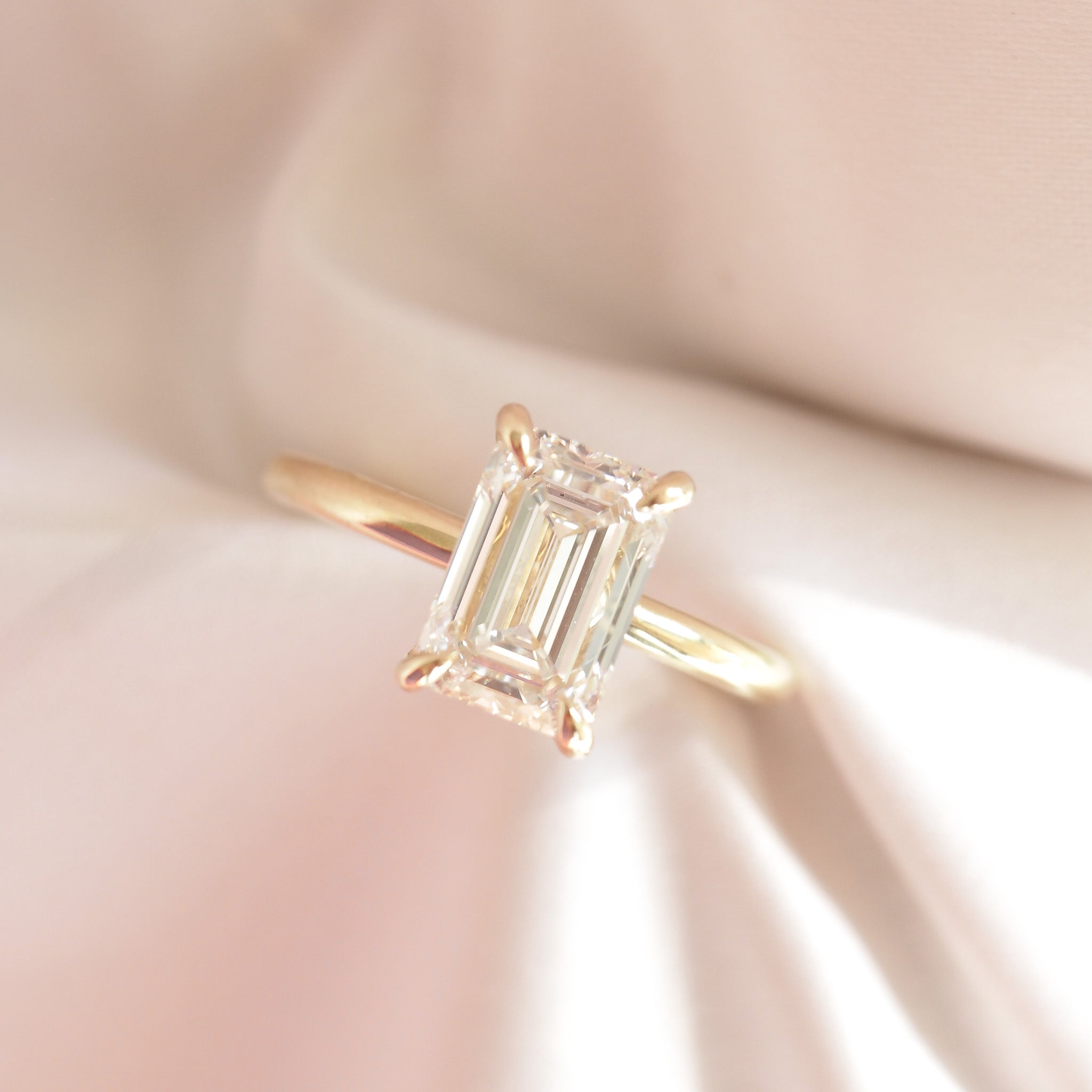 Eva | 2.1ct Emerald Solitaire Lab-Grown Diamond Engagement Ring