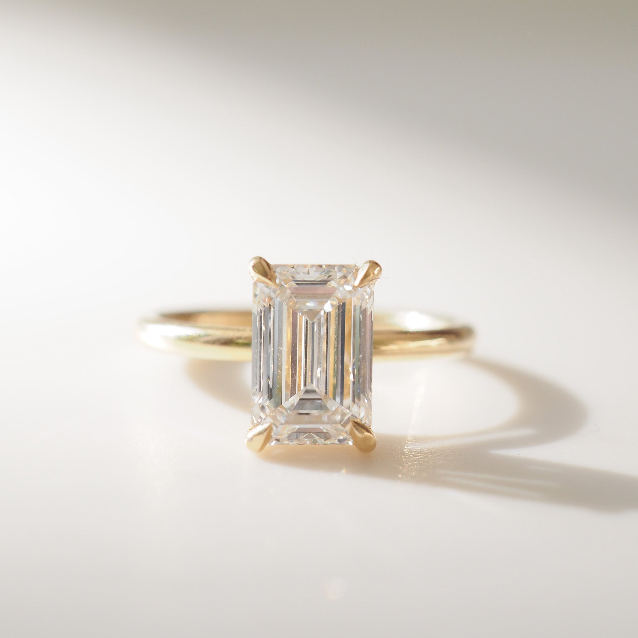 Eva | 2.1ct Emerald Solitaire Lab-Grown Diamond Engagement Ring