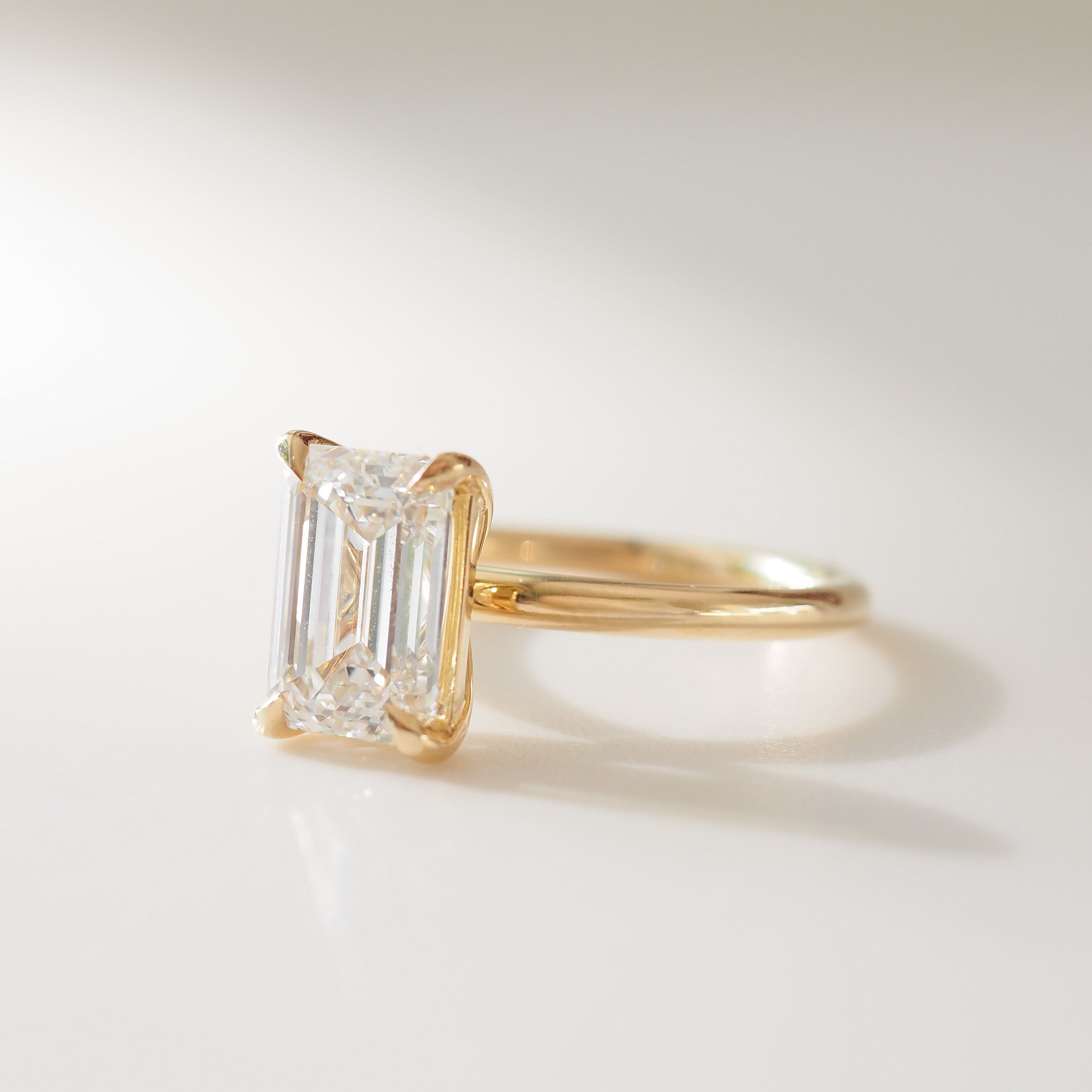 Eva | 2.1ct Emerald Solitaire Lab-Grown Diamond Engagement Ring