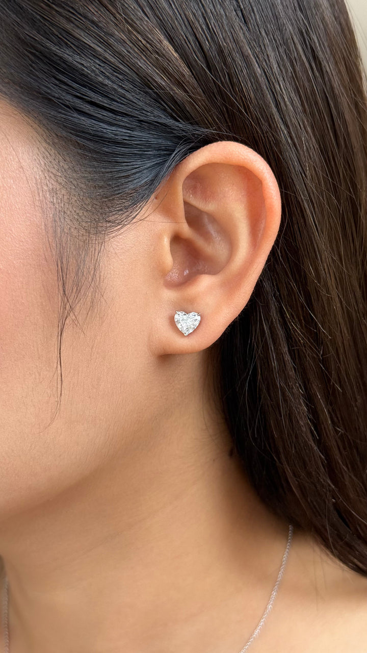 1 carats Heart Cut Diamond Earring