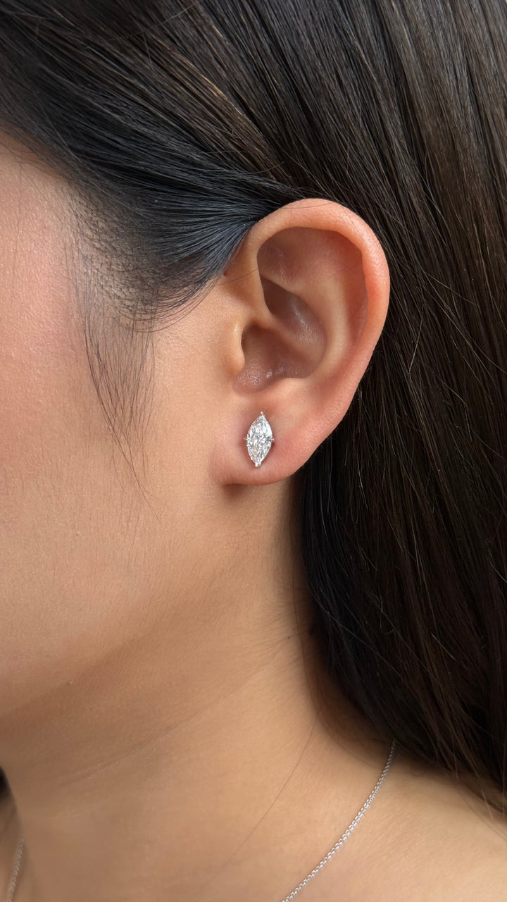 1 carats Marquise Cut Diamond Earrings
