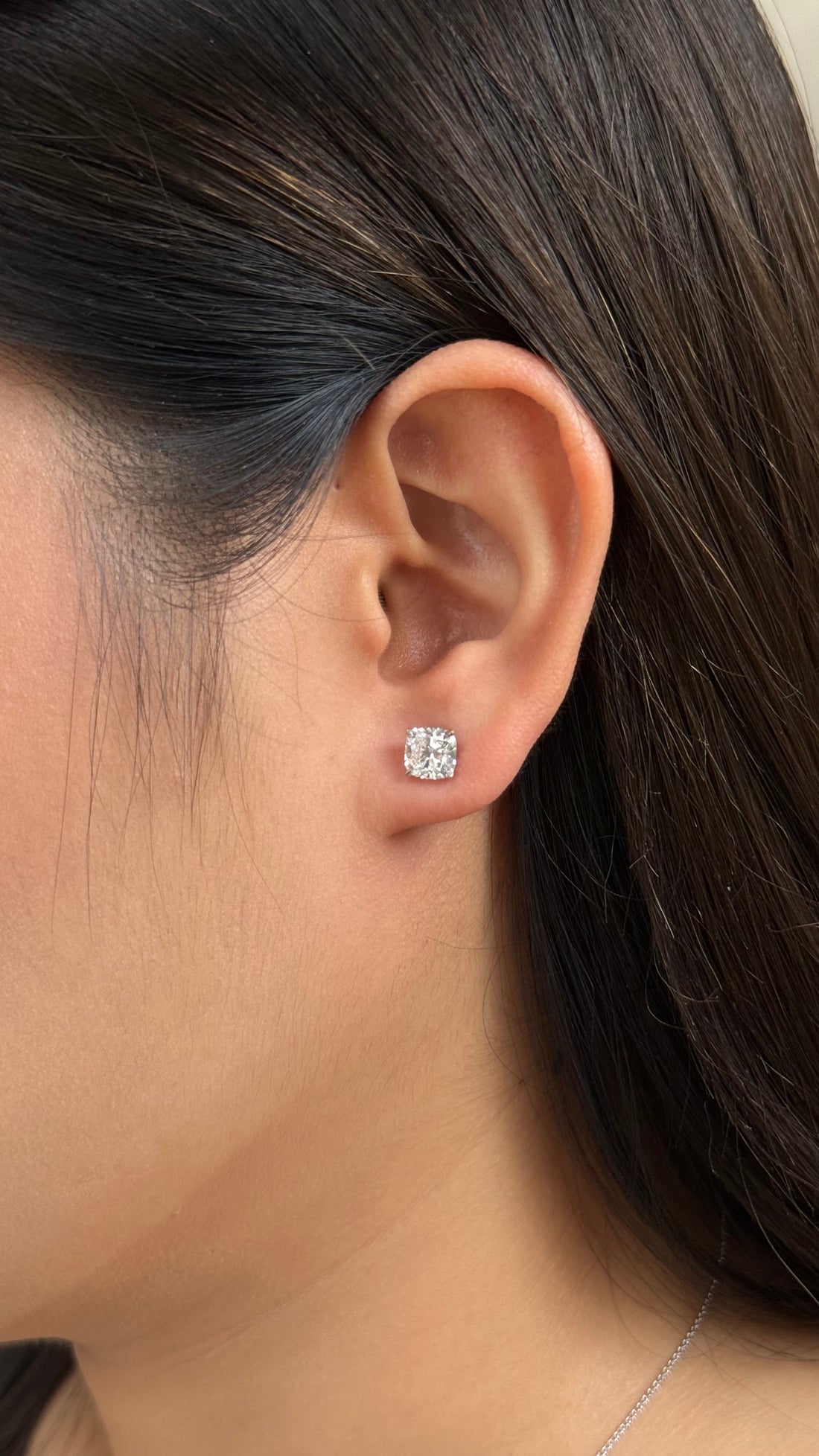 1 carats Cushion Cut Diamond Earrings