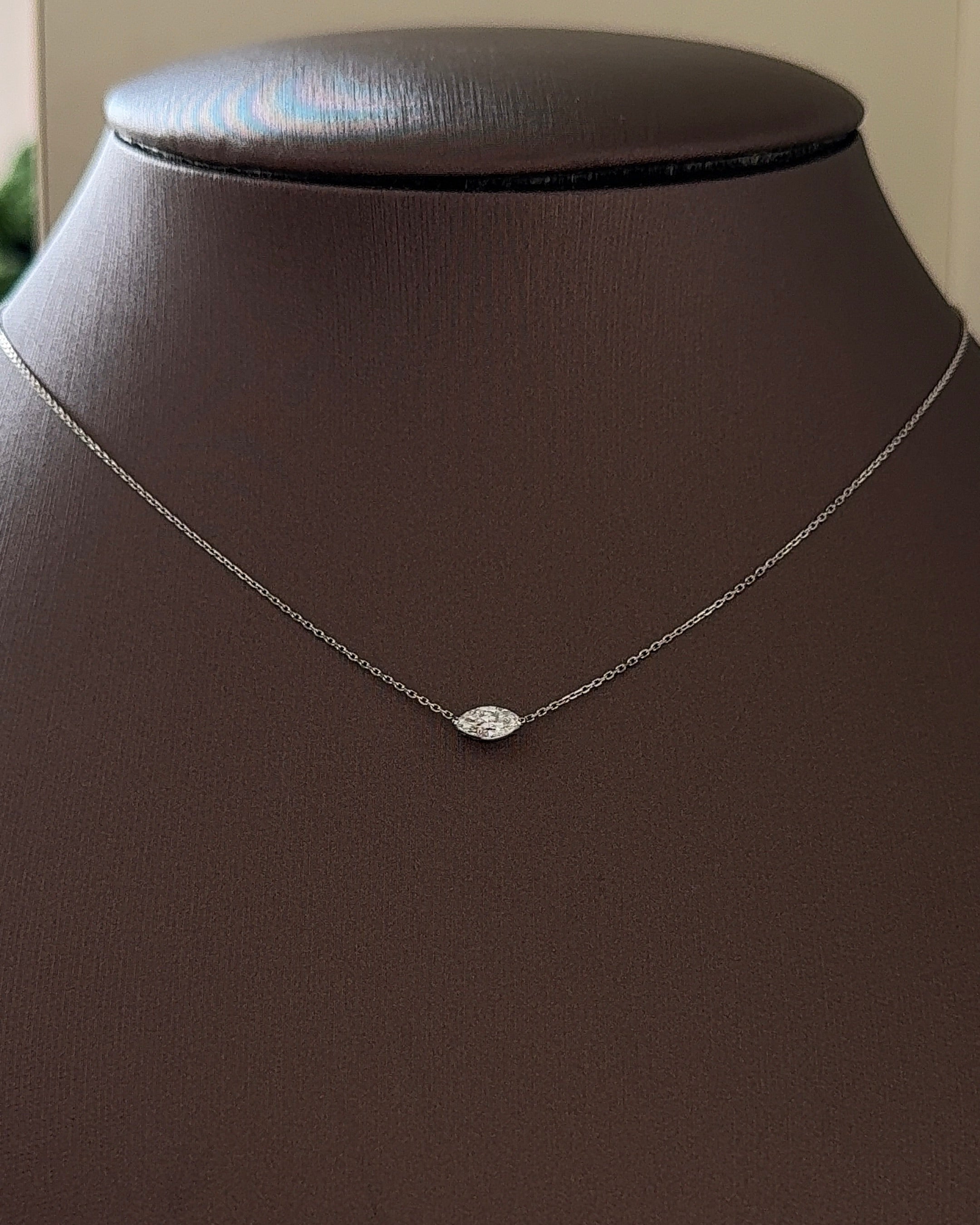 30 Pointer Marquise cut Diamond Pendant Necklace