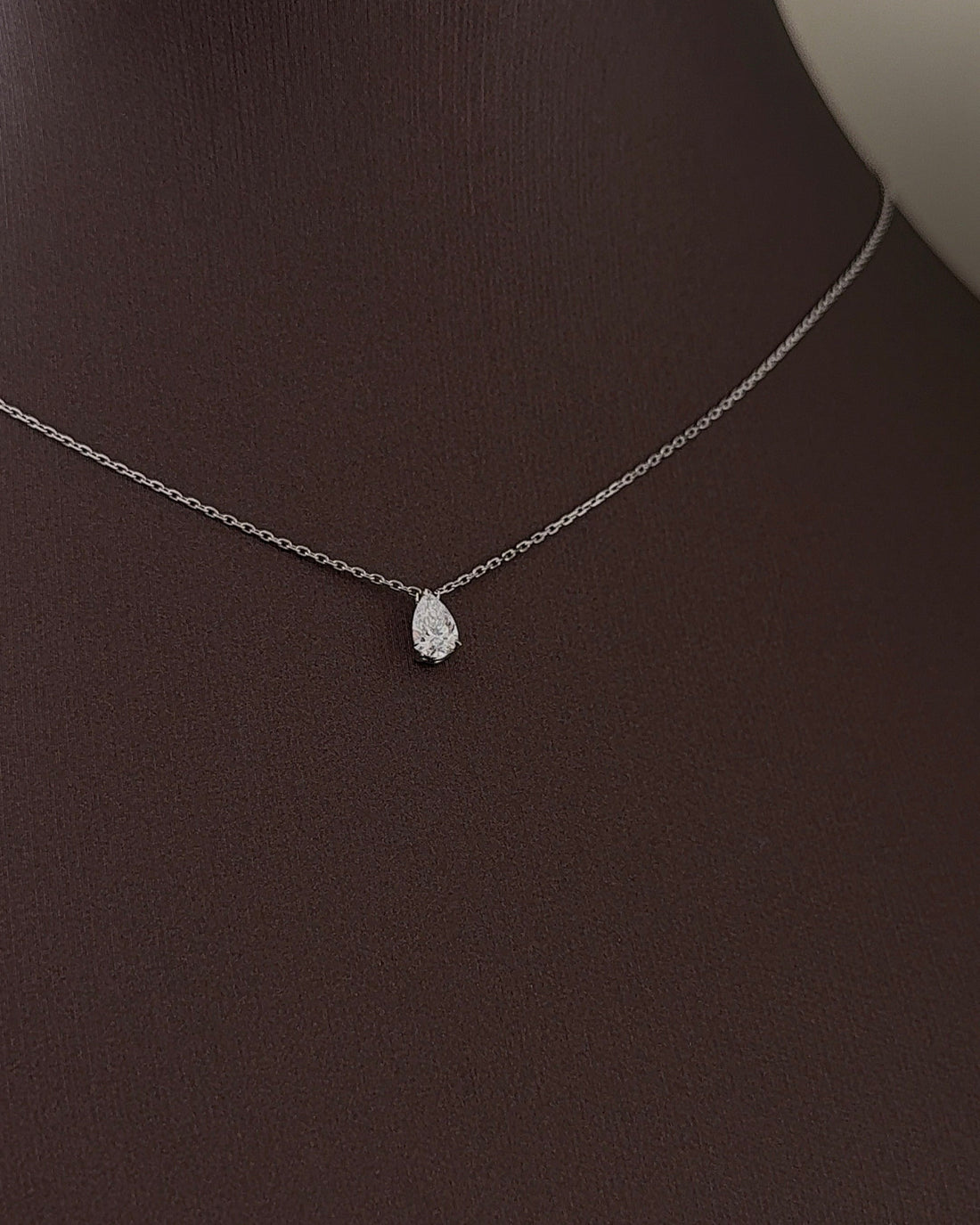 30 Pointer Pear cut Diamond Pendant Necklace