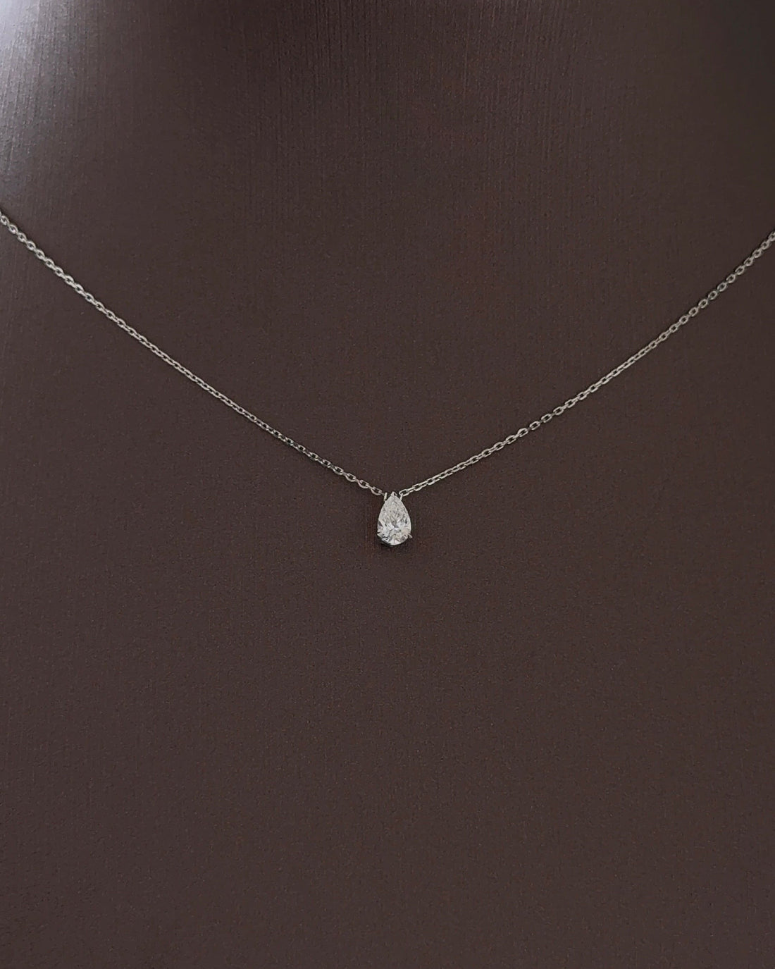 30 Pointer Pear cut Diamond Pendant Necklace