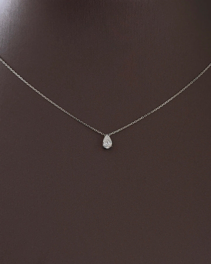 30 Pointer Pear cut Diamond Pendant Necklace