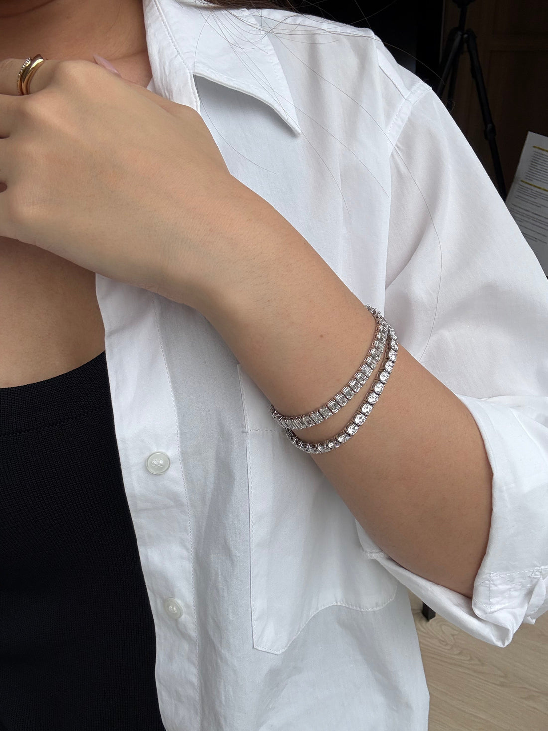 30 Pointer Emerald Cut Diamond Tennis Bracelet