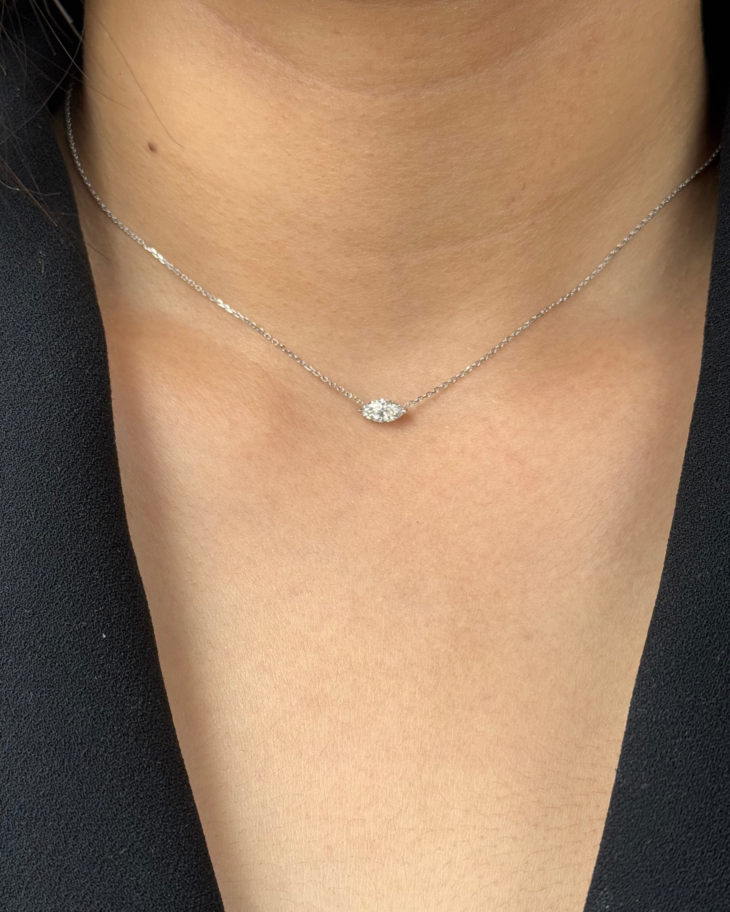 30 Pointer Marquise cut Diamond Pendant Necklace