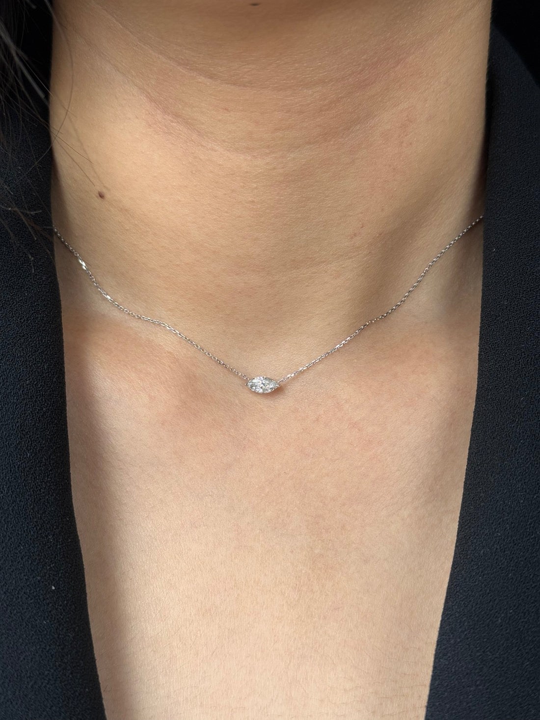 30 Pointer Marquise cut Diamond Pendant Necklace