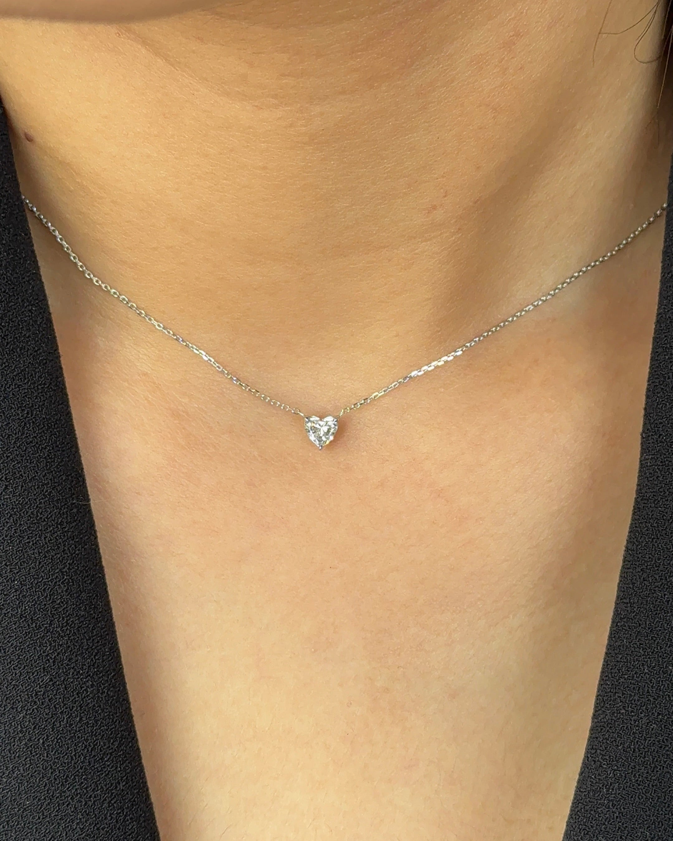 30 Pointer Heart cut Diamond Pendant Necklace