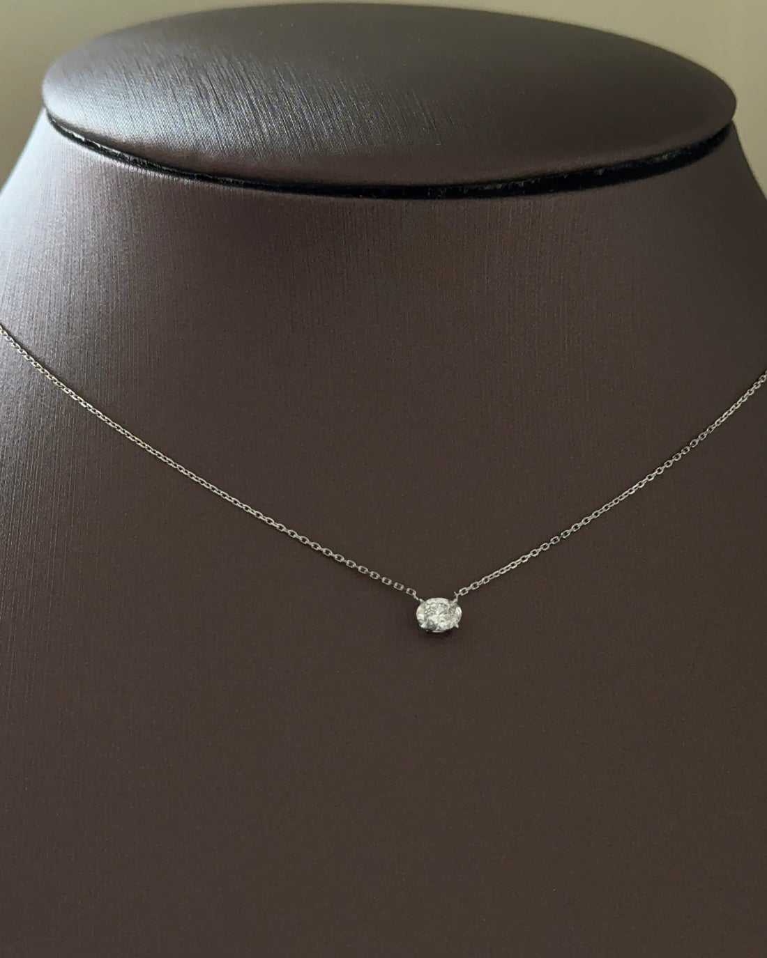 30 Pointer Oval cut Diamond Pendant Necklace