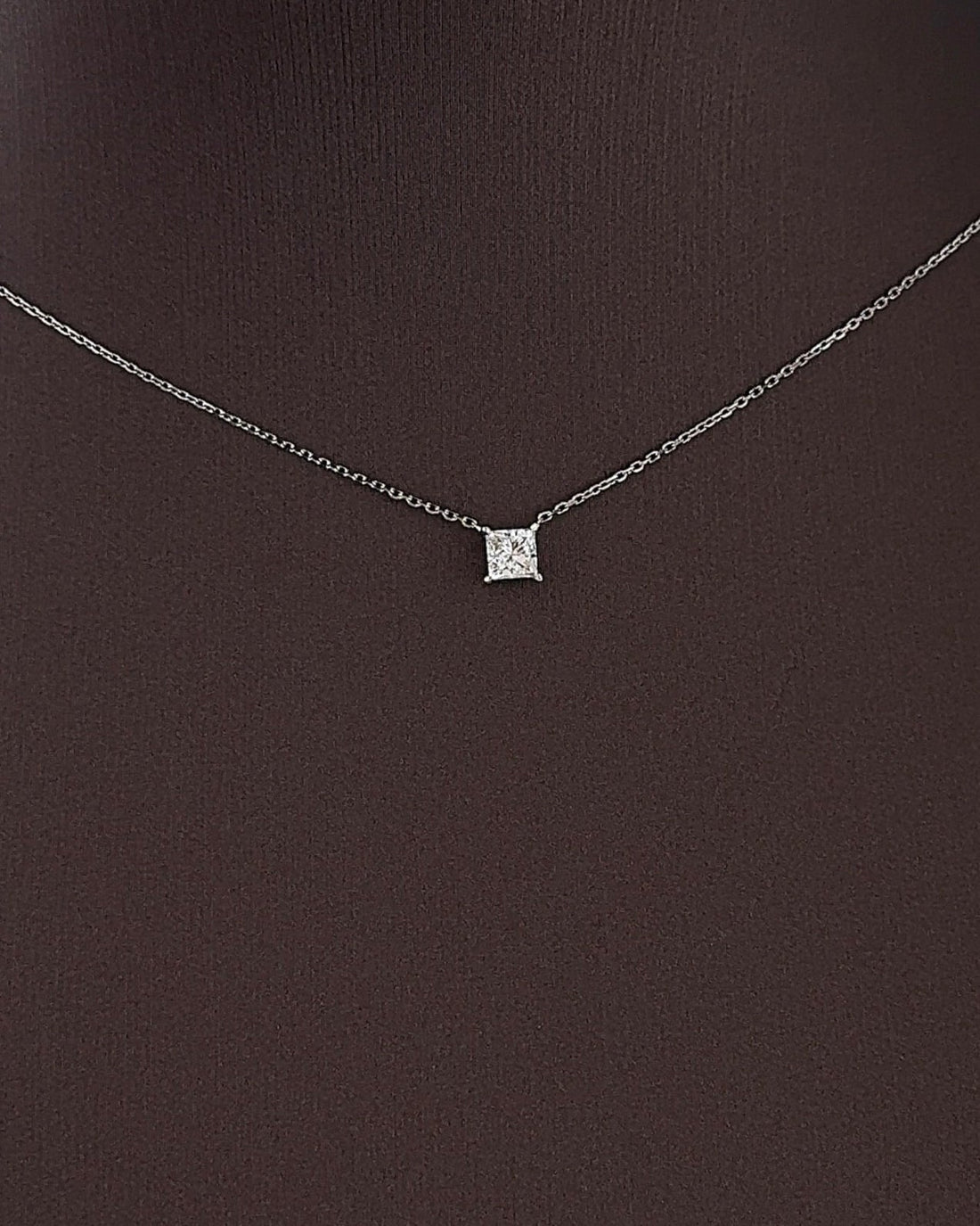 30 Pointer Princess cut Diamond Pendant Necklace