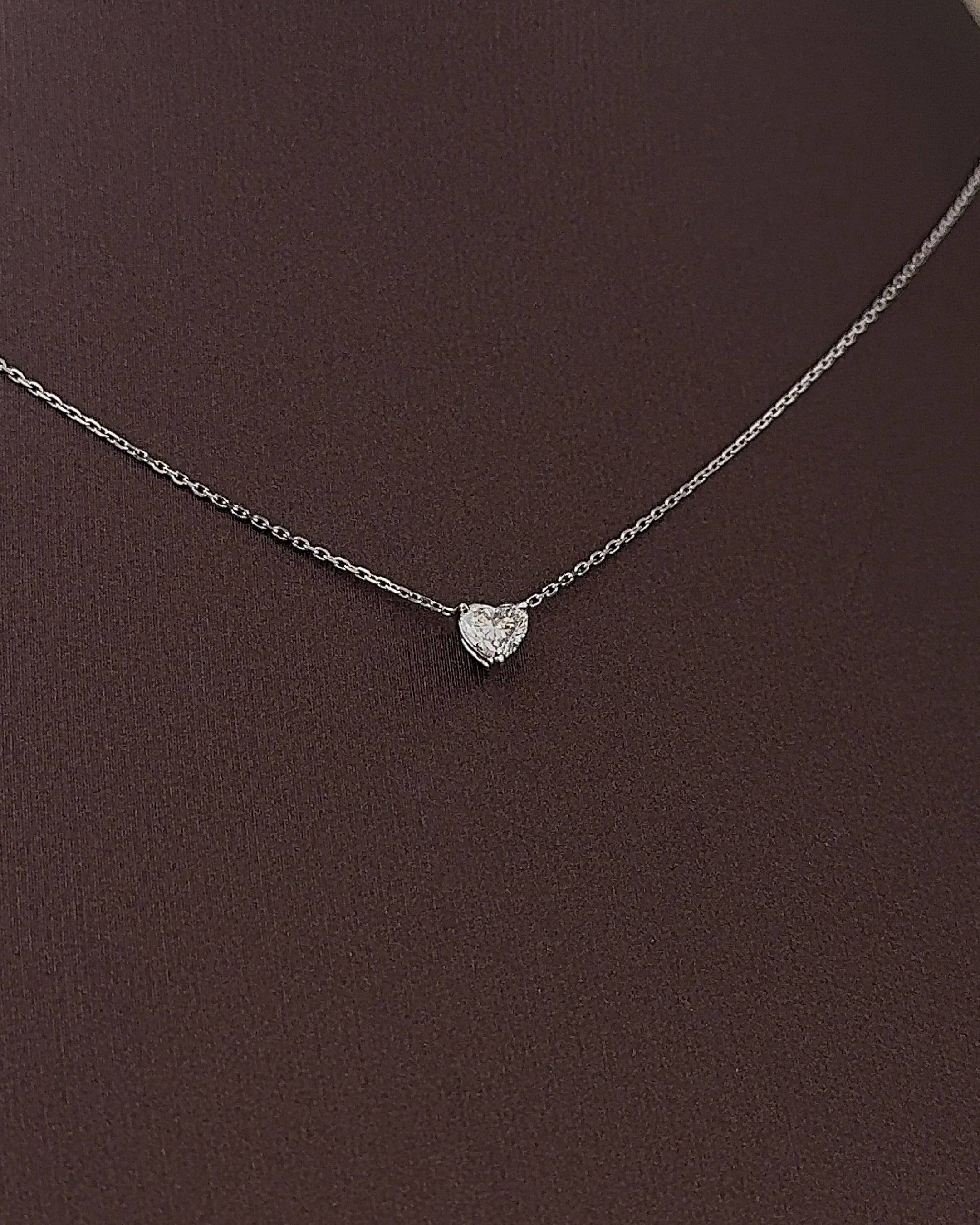30 Pointer Heart cut Diamond Pendant Necklace