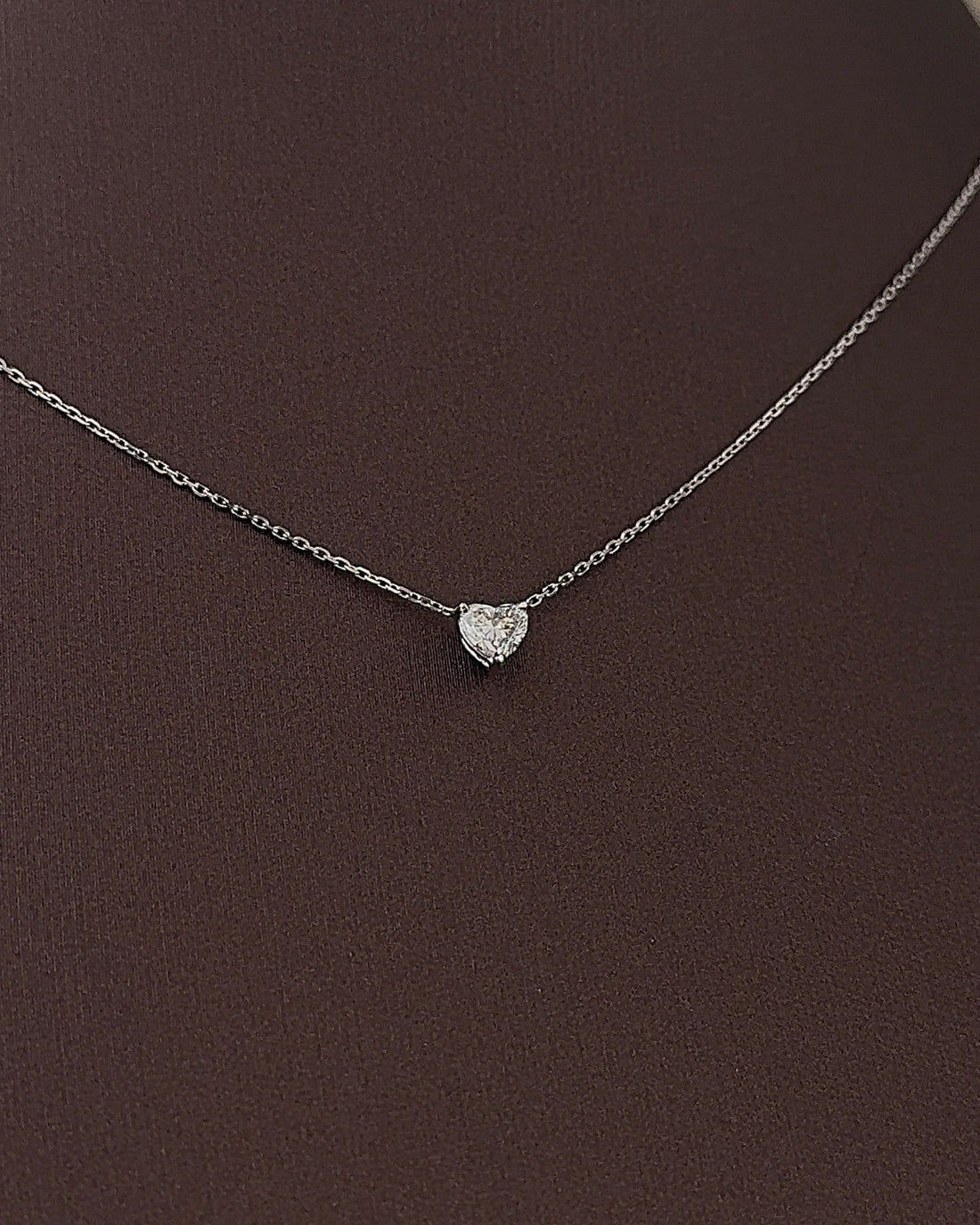 30 Pointer Heart cut Diamond Pendant Necklace